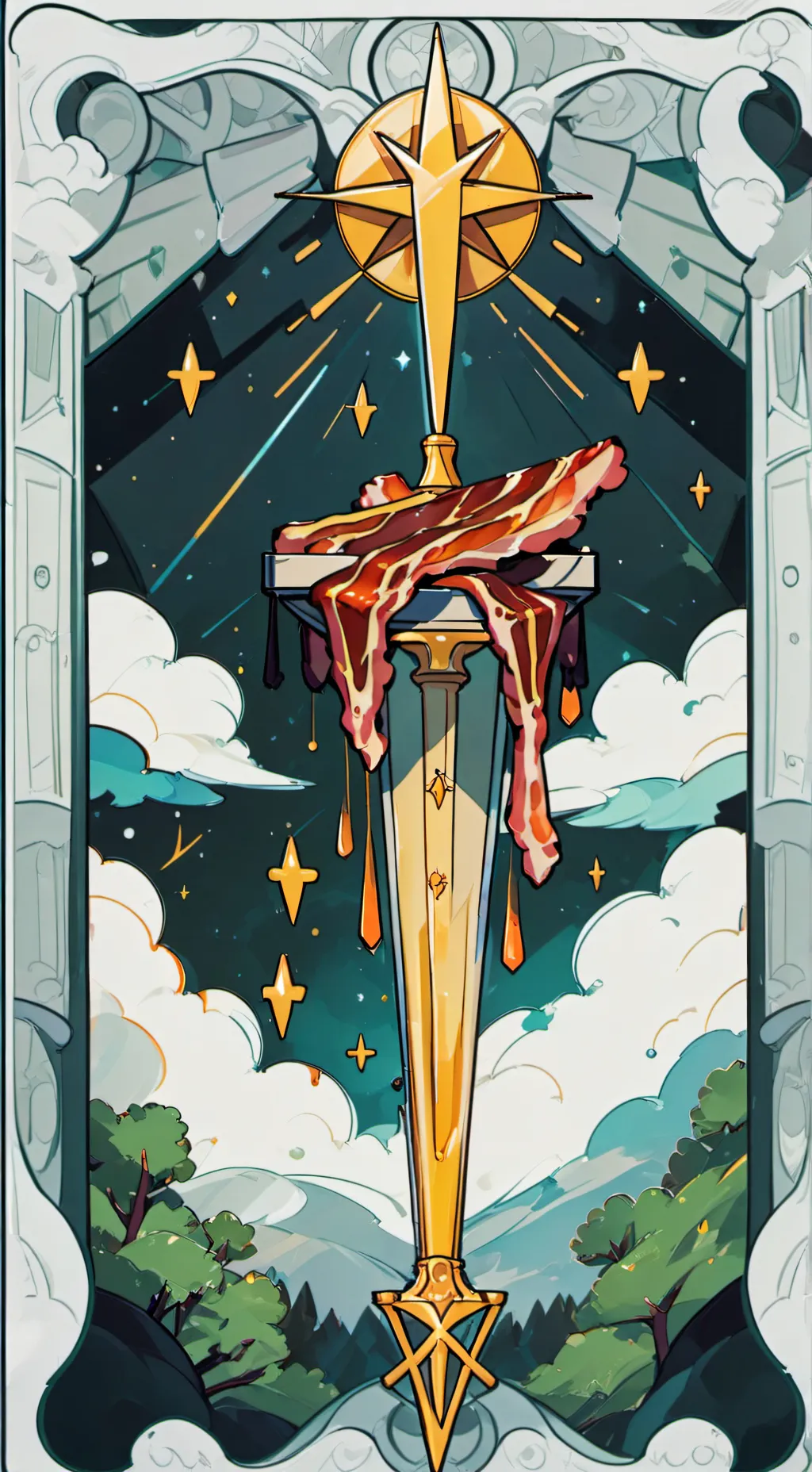 ai character: bacon background