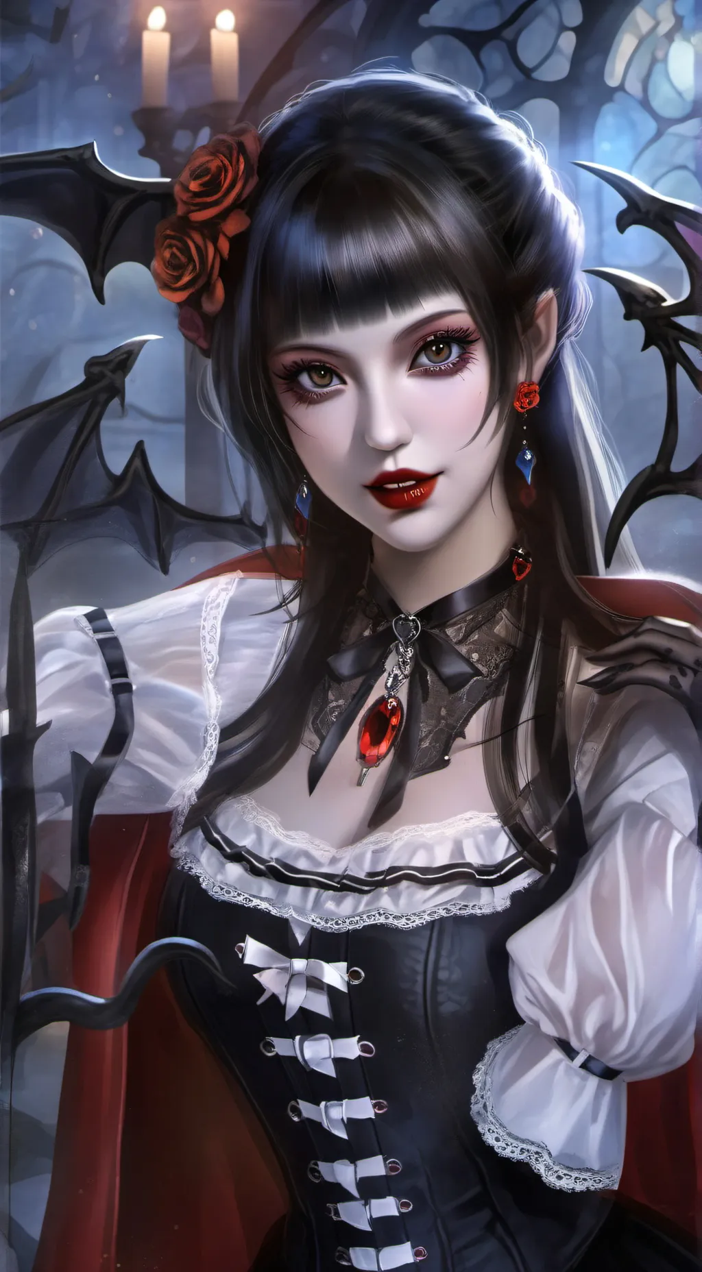 ai character: Novia vampiro background