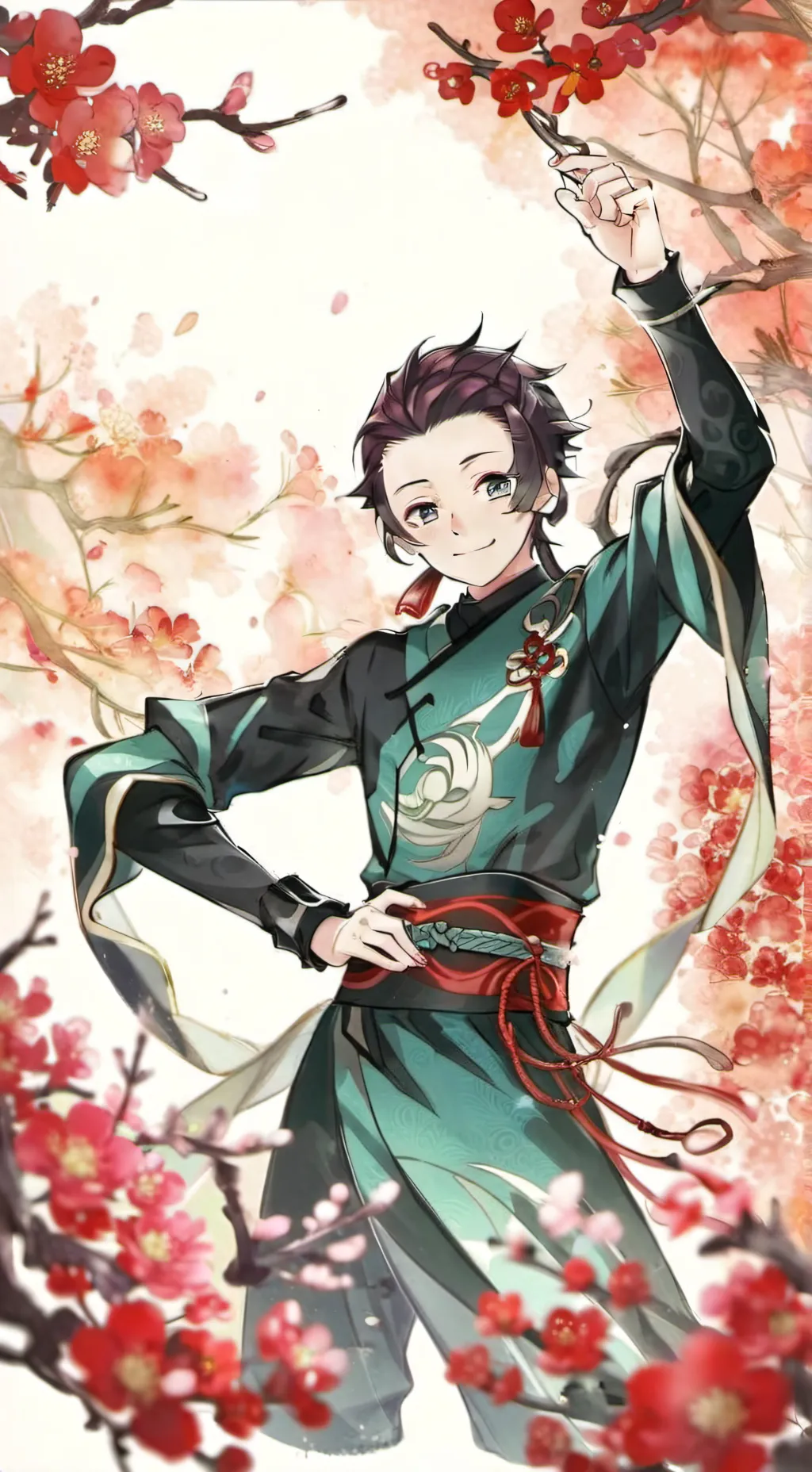 ai character: Tanjiro  background