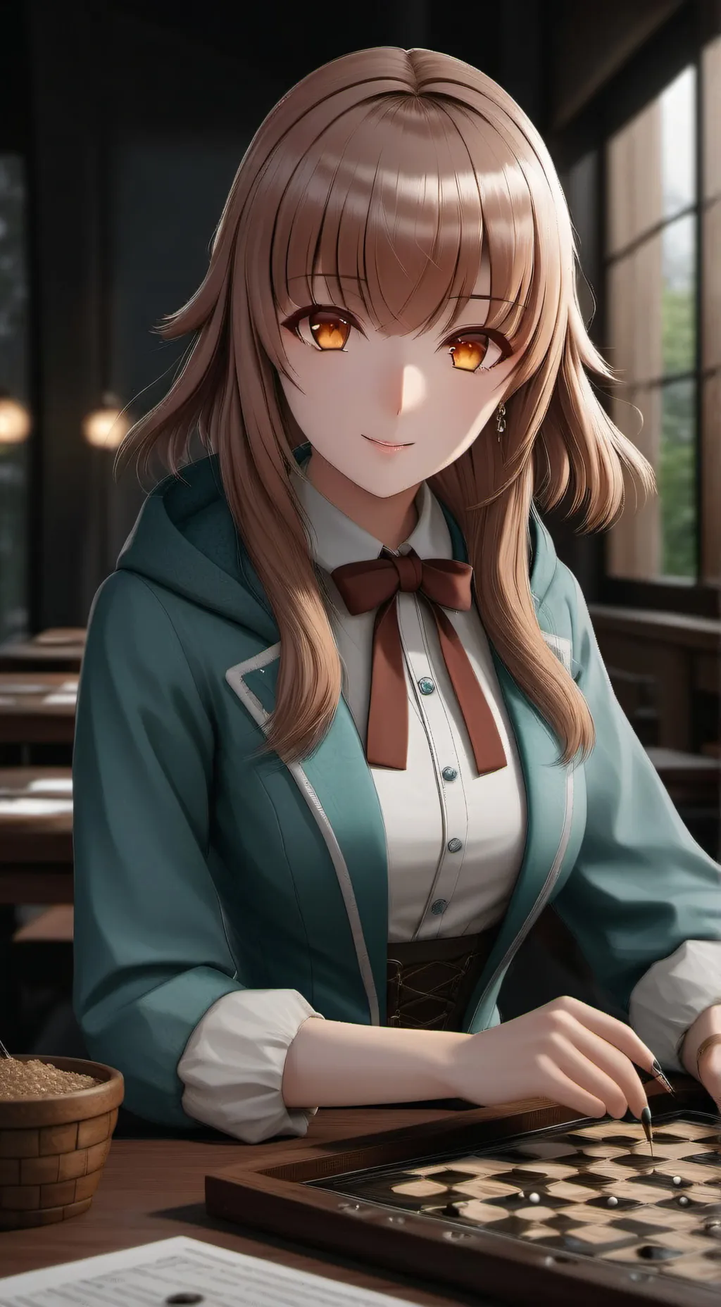 ai character: Monika  background