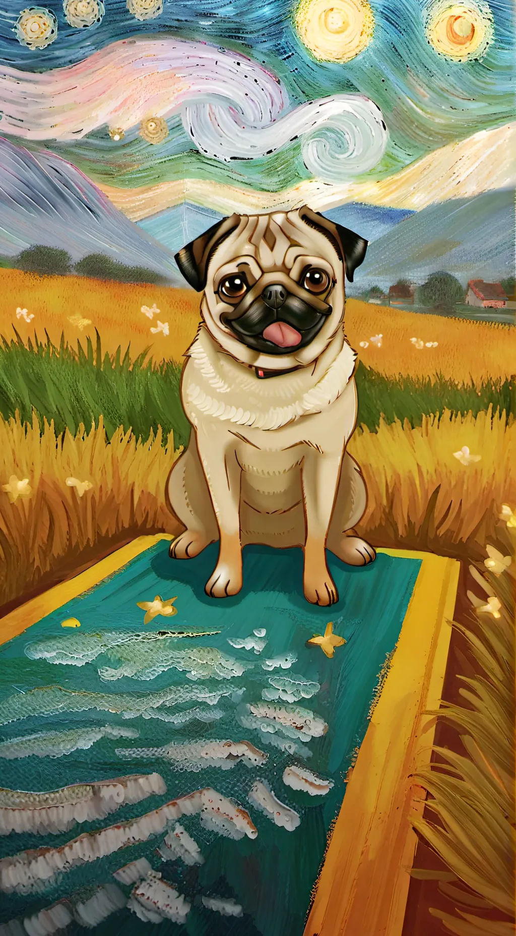 ai character: a pug background