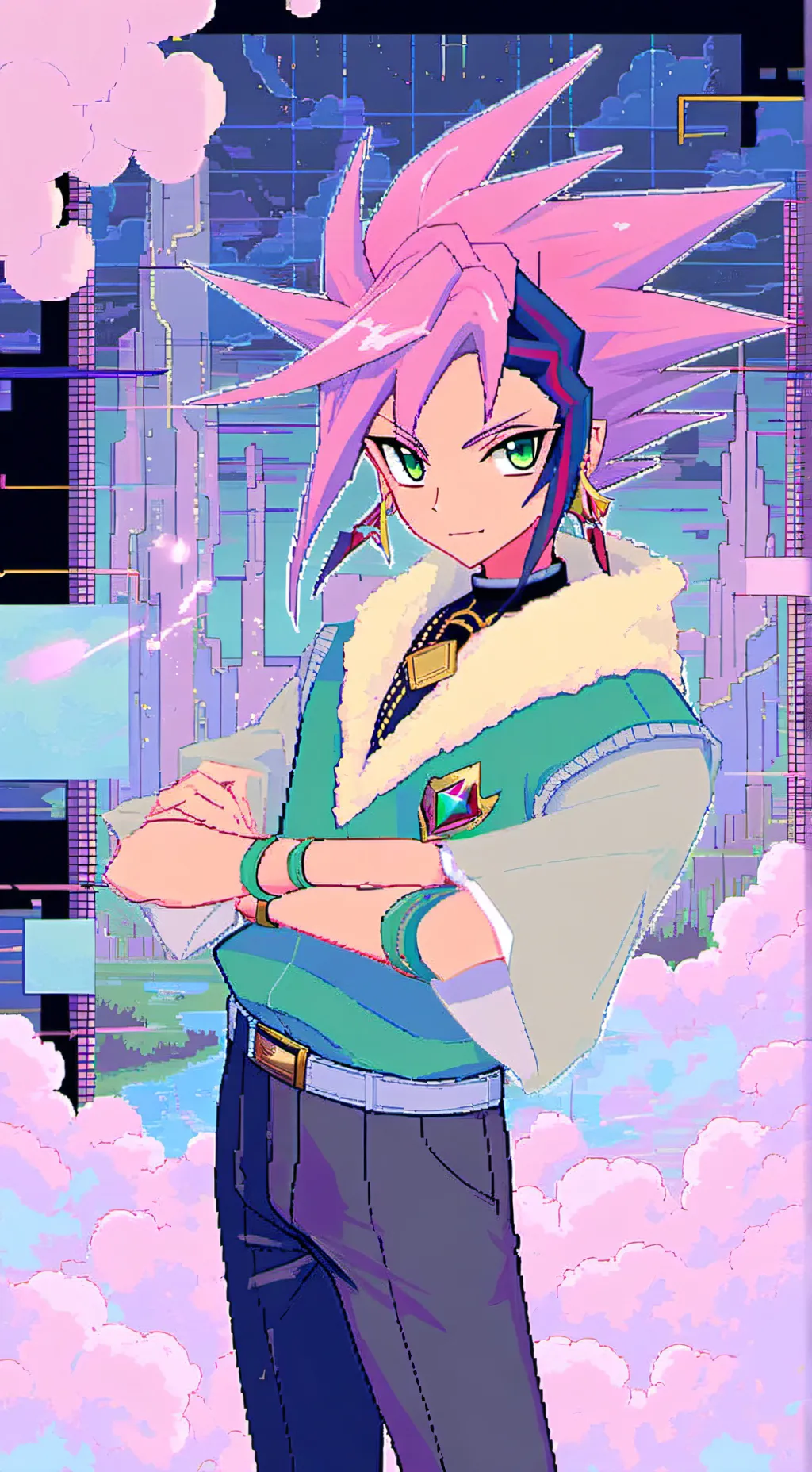 ai character: Yugioh Acr-V T6 P1 background