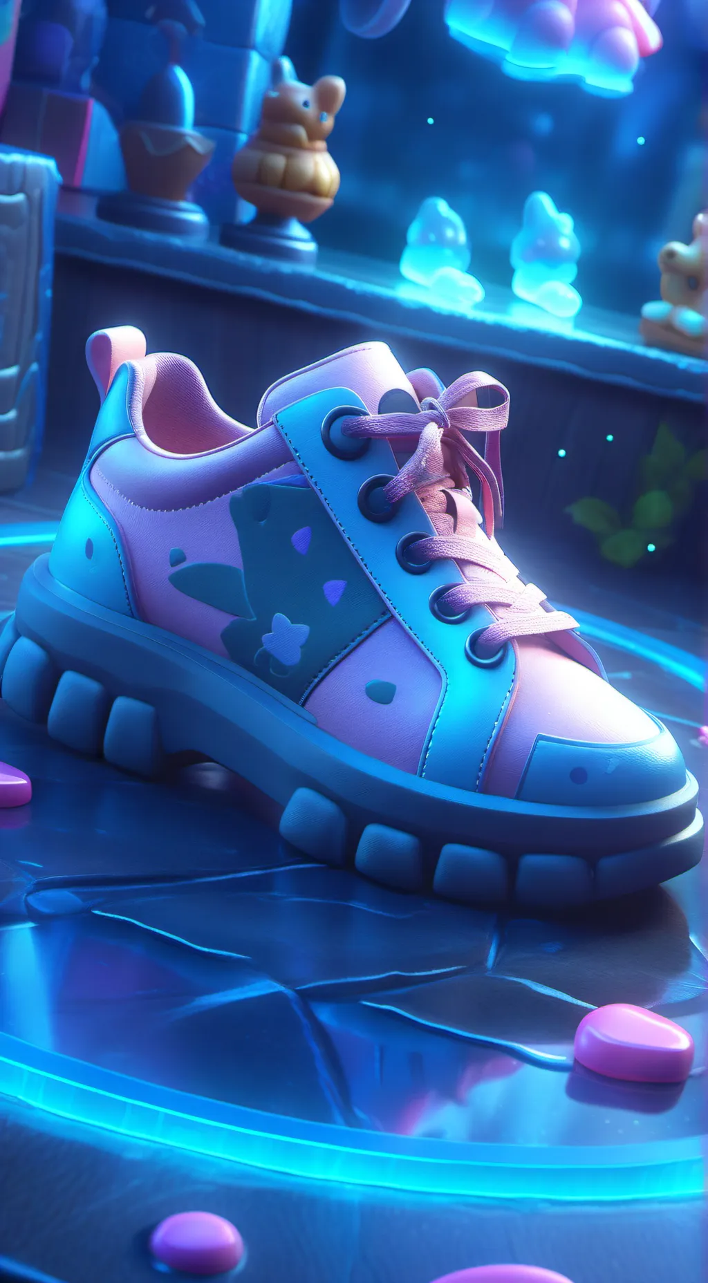 ai character: the malls shoes background