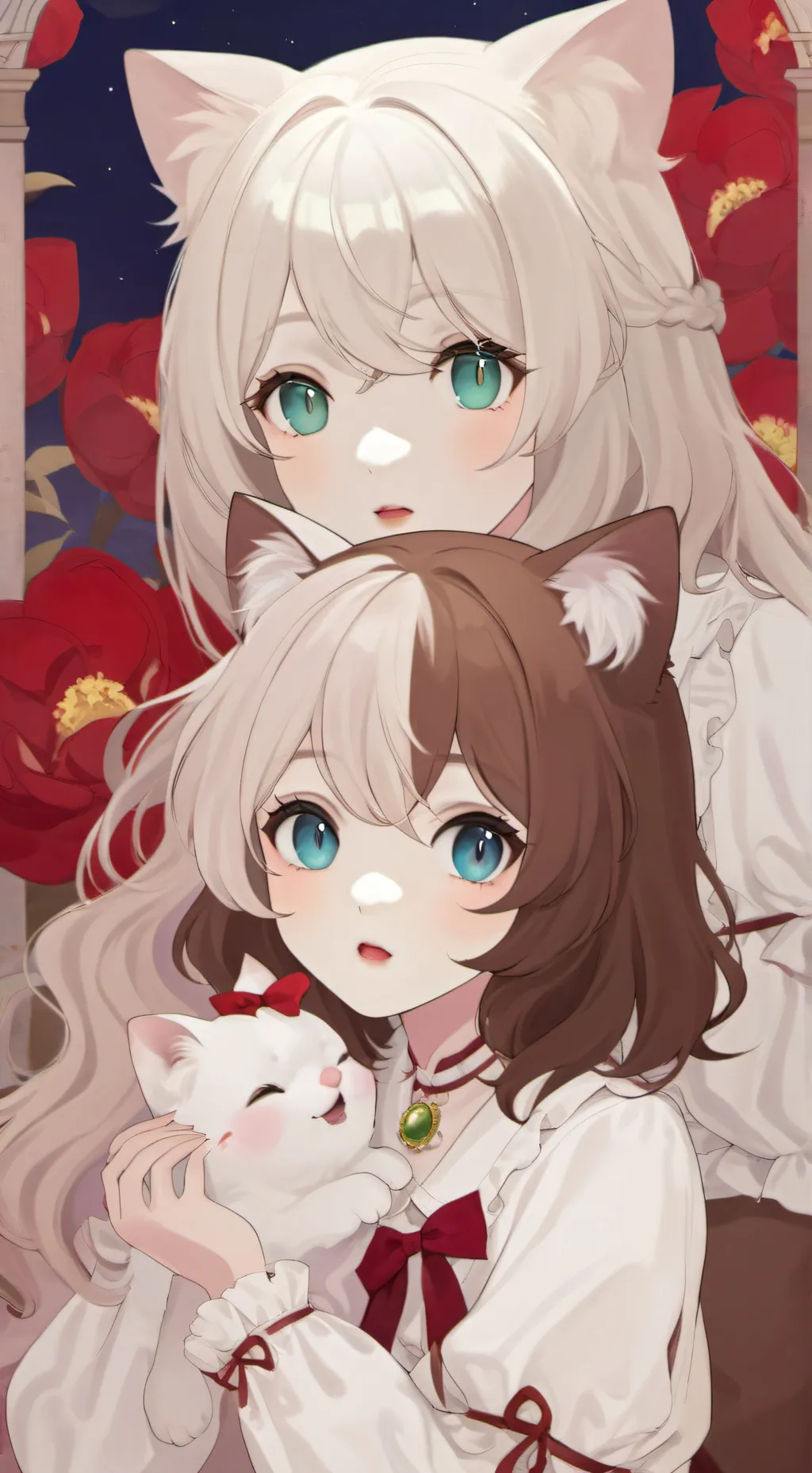 ai character: Lucy and Clara  background