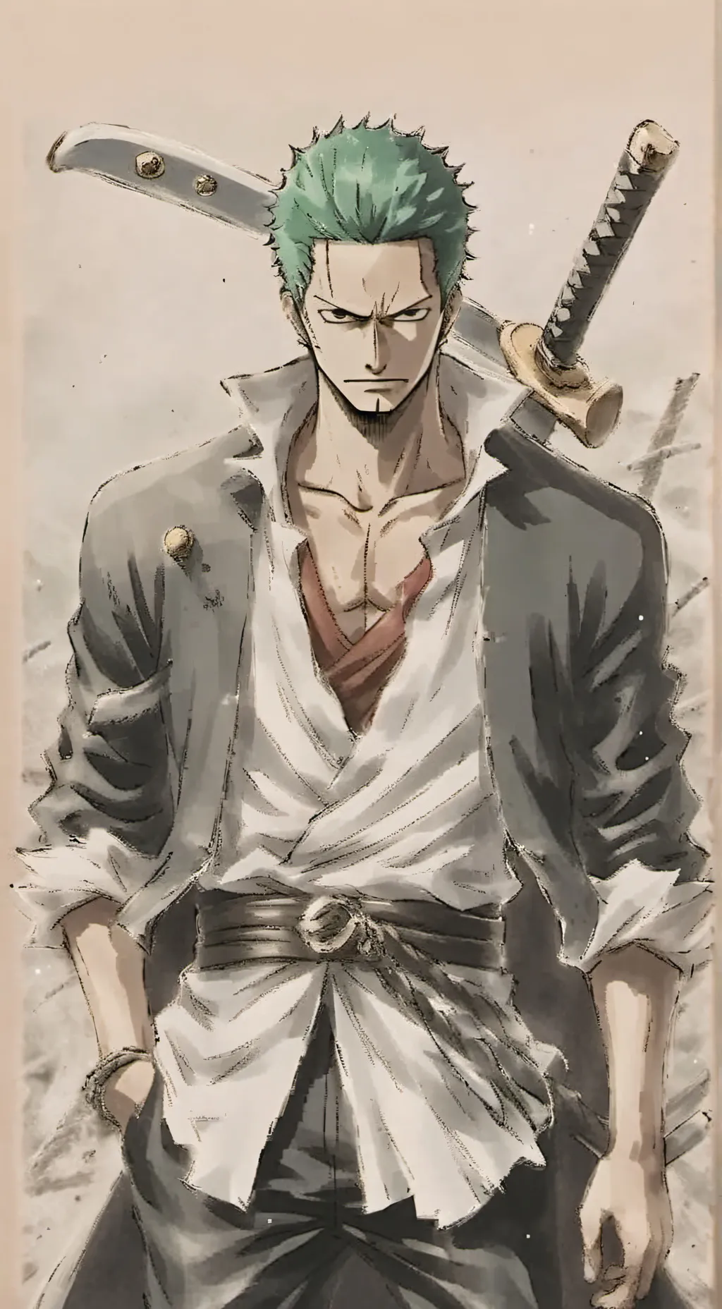 ai character: zoro 🥦🥬 background