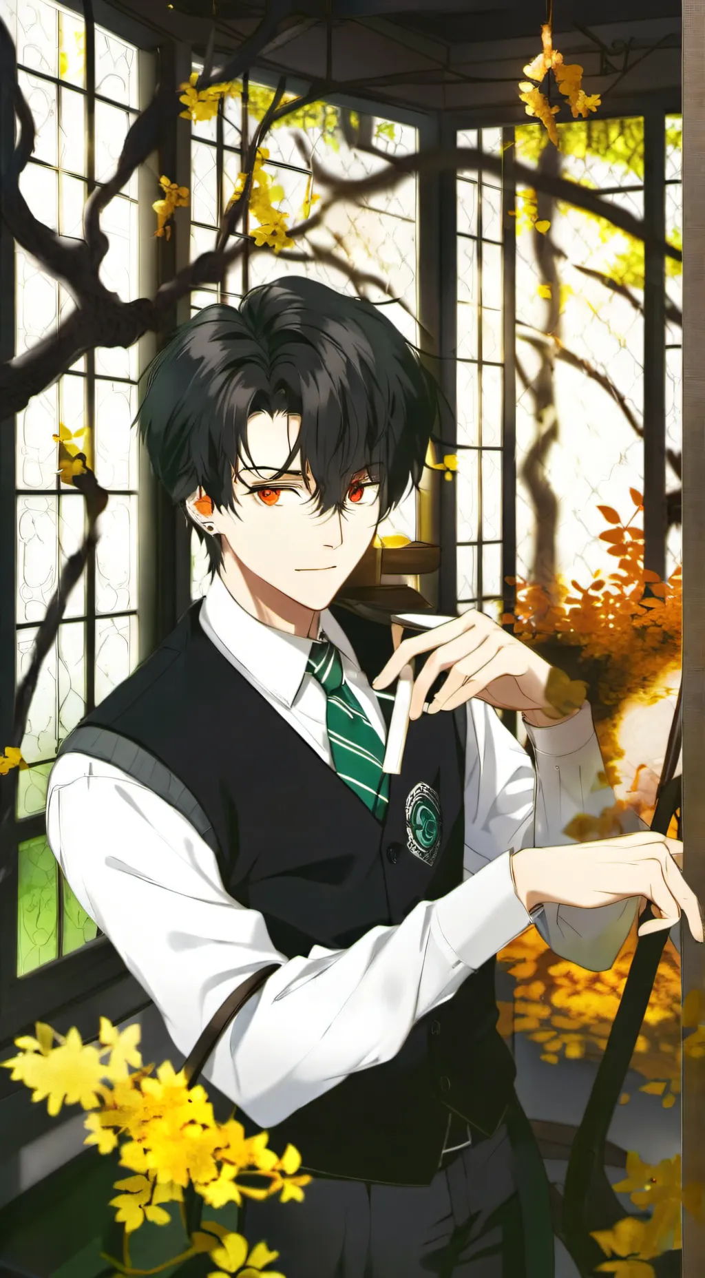ai character: Mattheo riddle  background