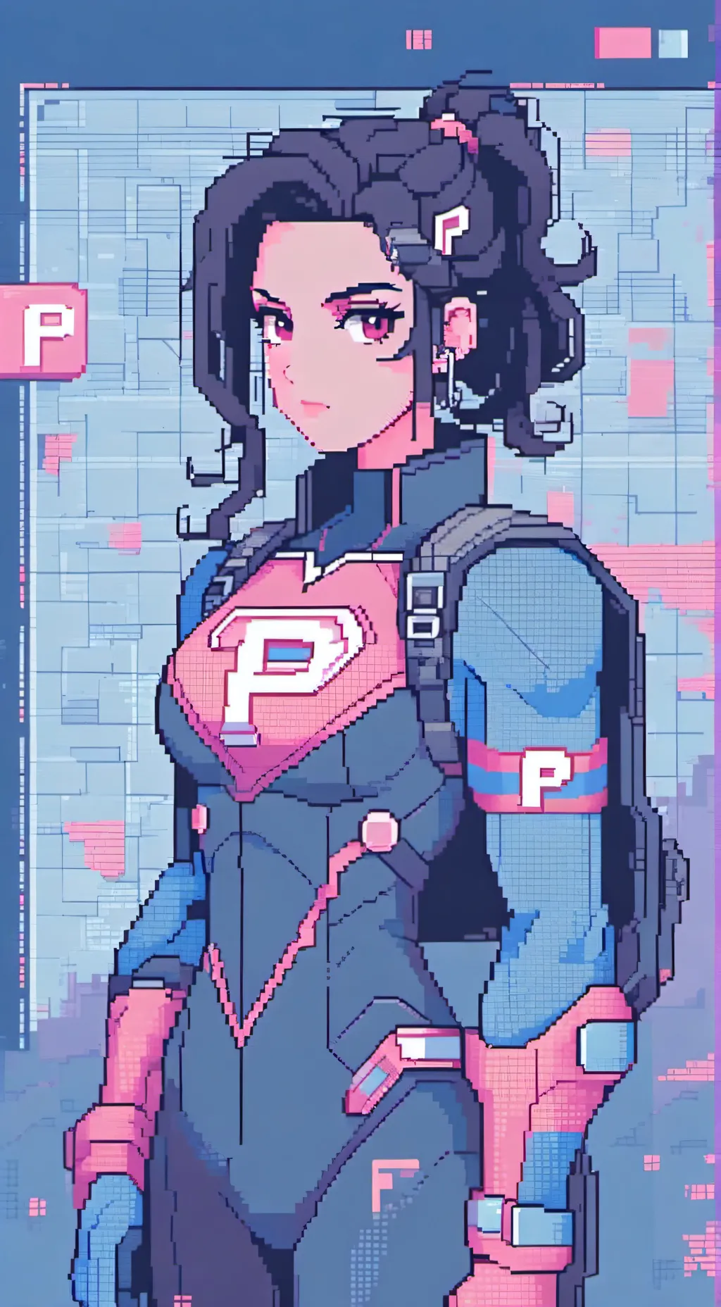 ai character: 🦸‍♀️PinkFire🦸‍♀️ background