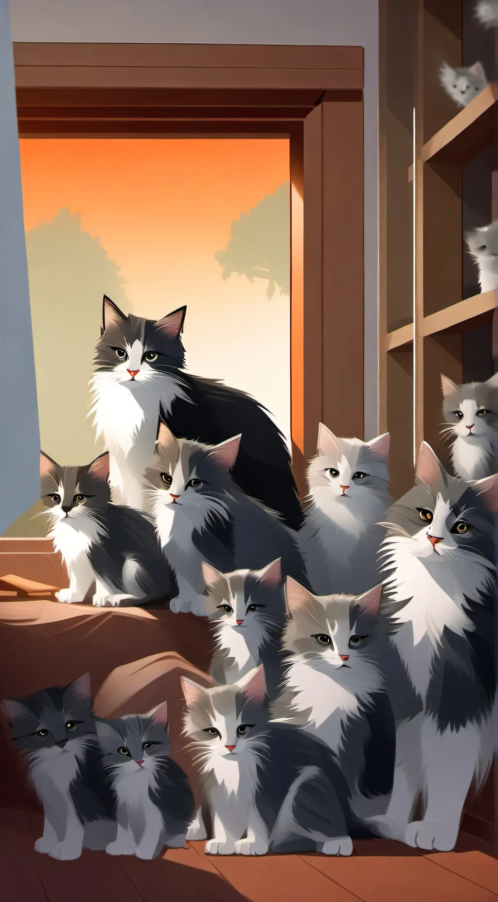 ai character: cat in your house background