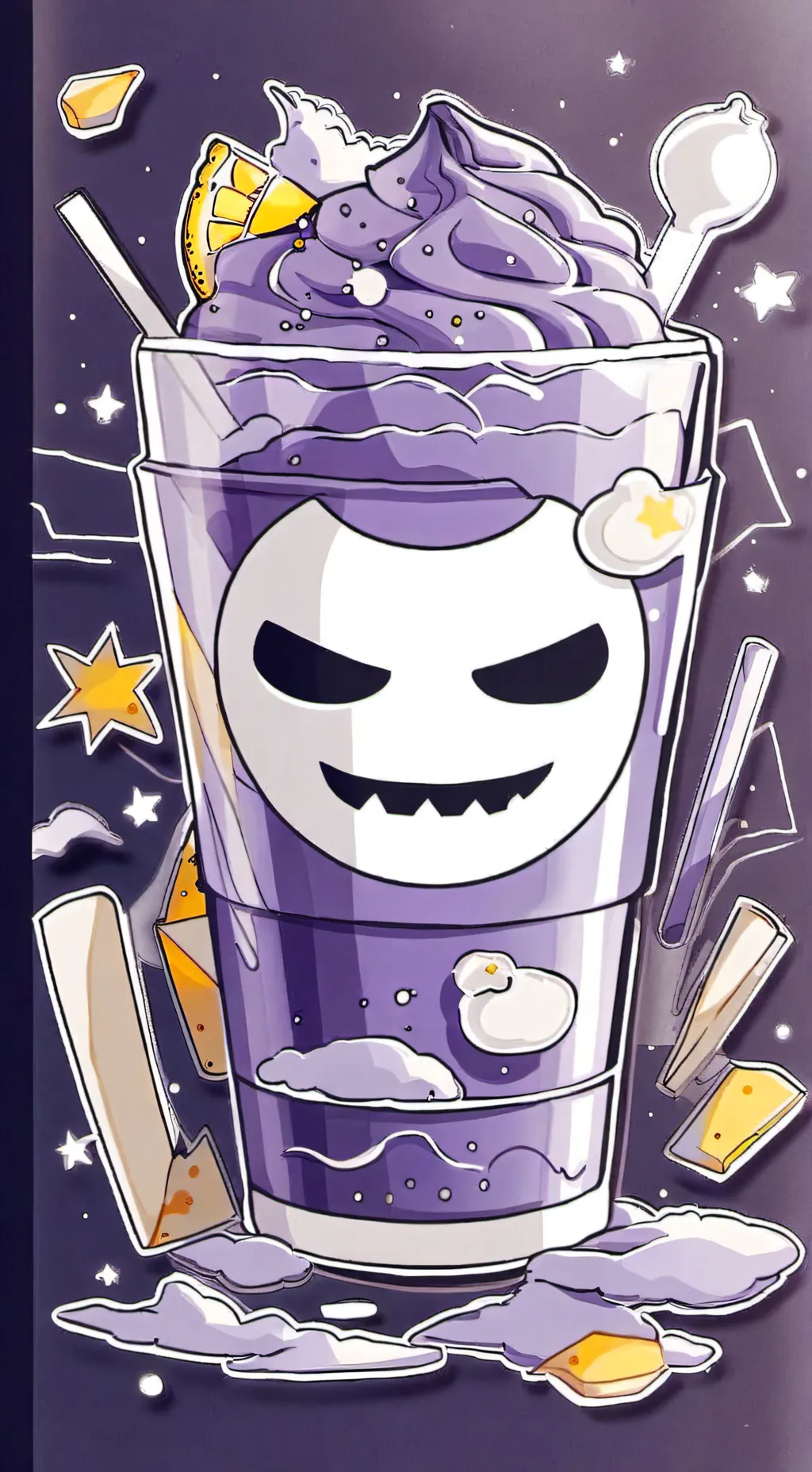 ai character: grimace shake background