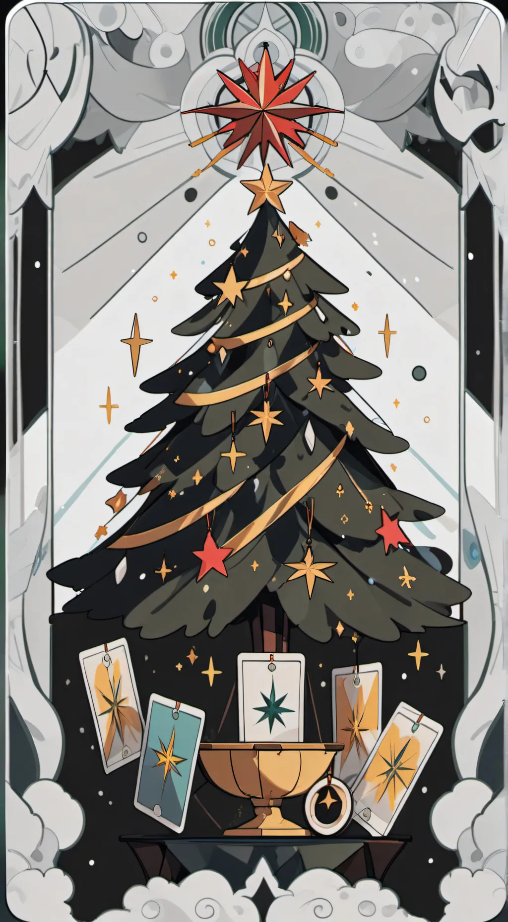 ai character: MHA Christmas background