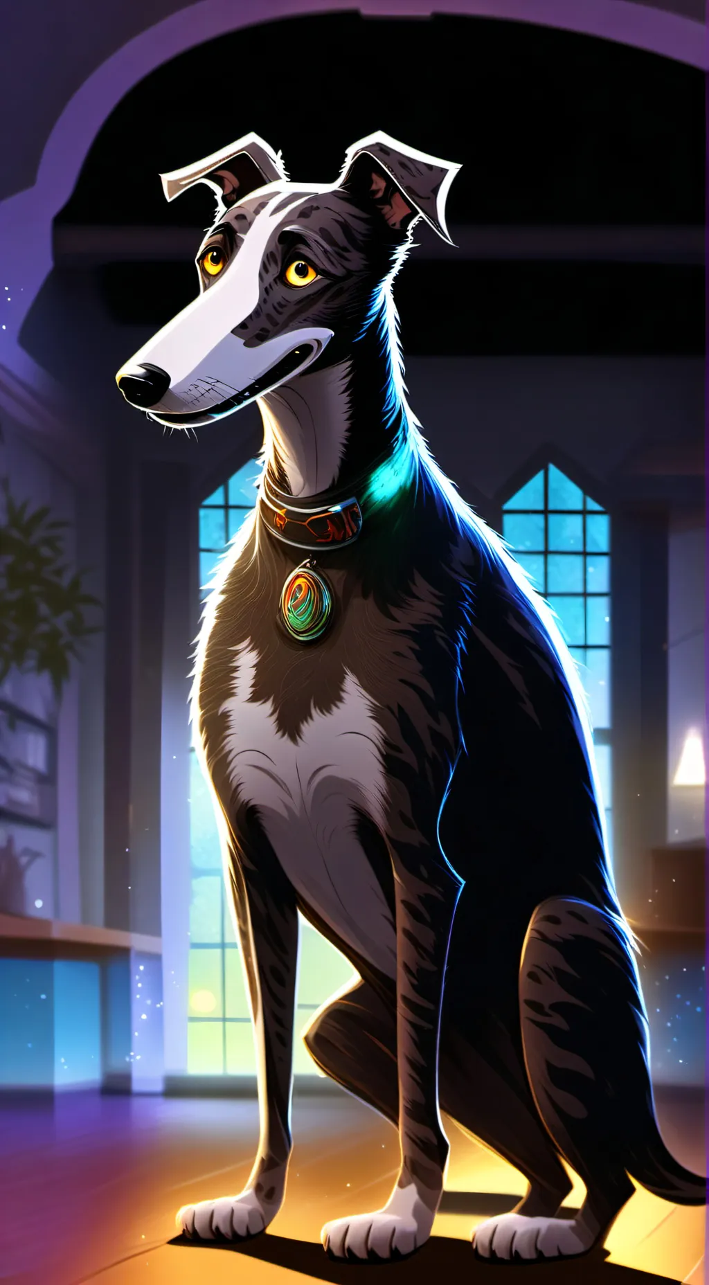 ai character: Brindle Spirit Hound background