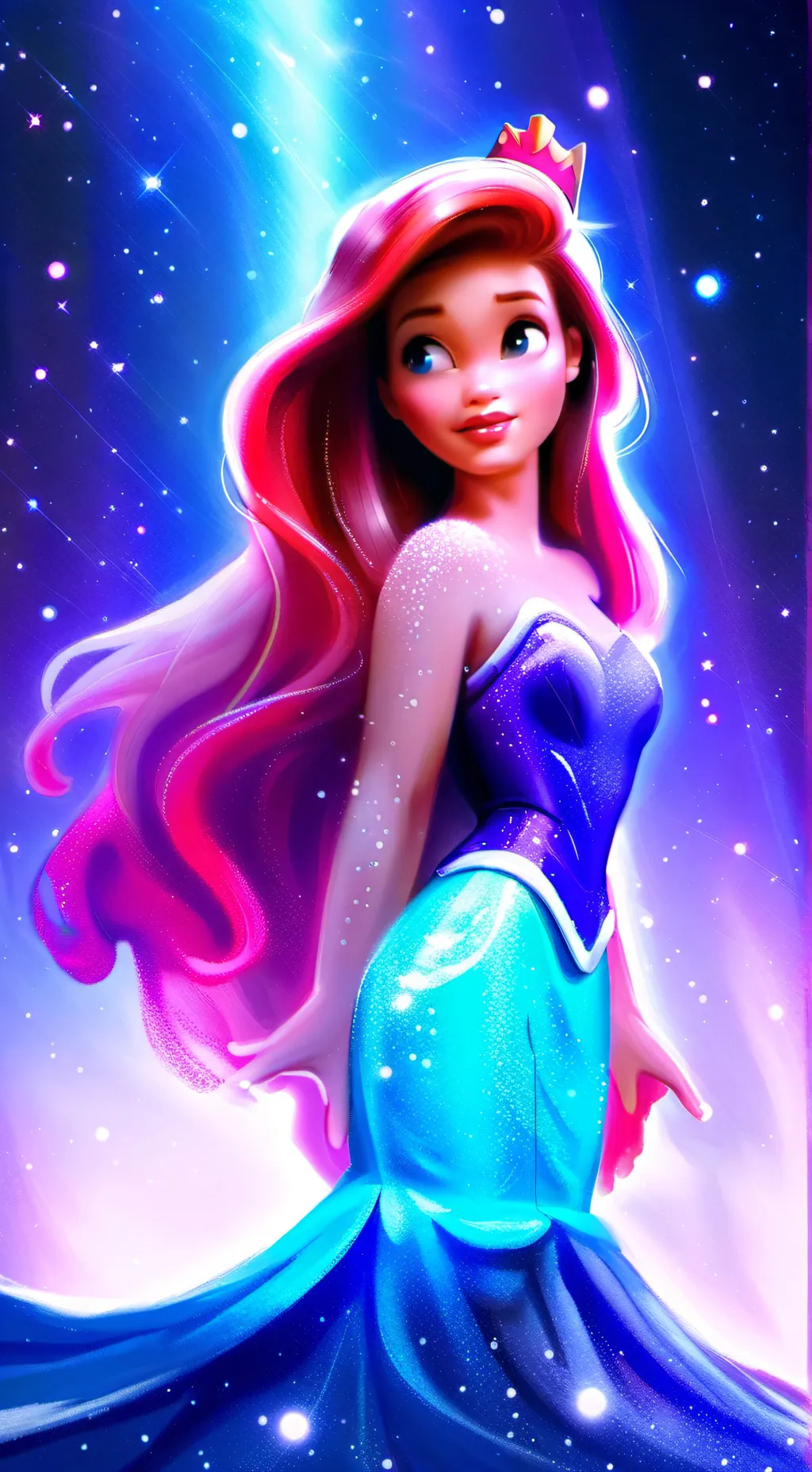 ai character: Princess Ariel  background