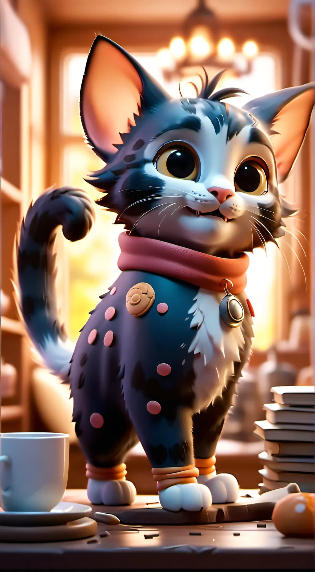 ai character: Growing kitty background