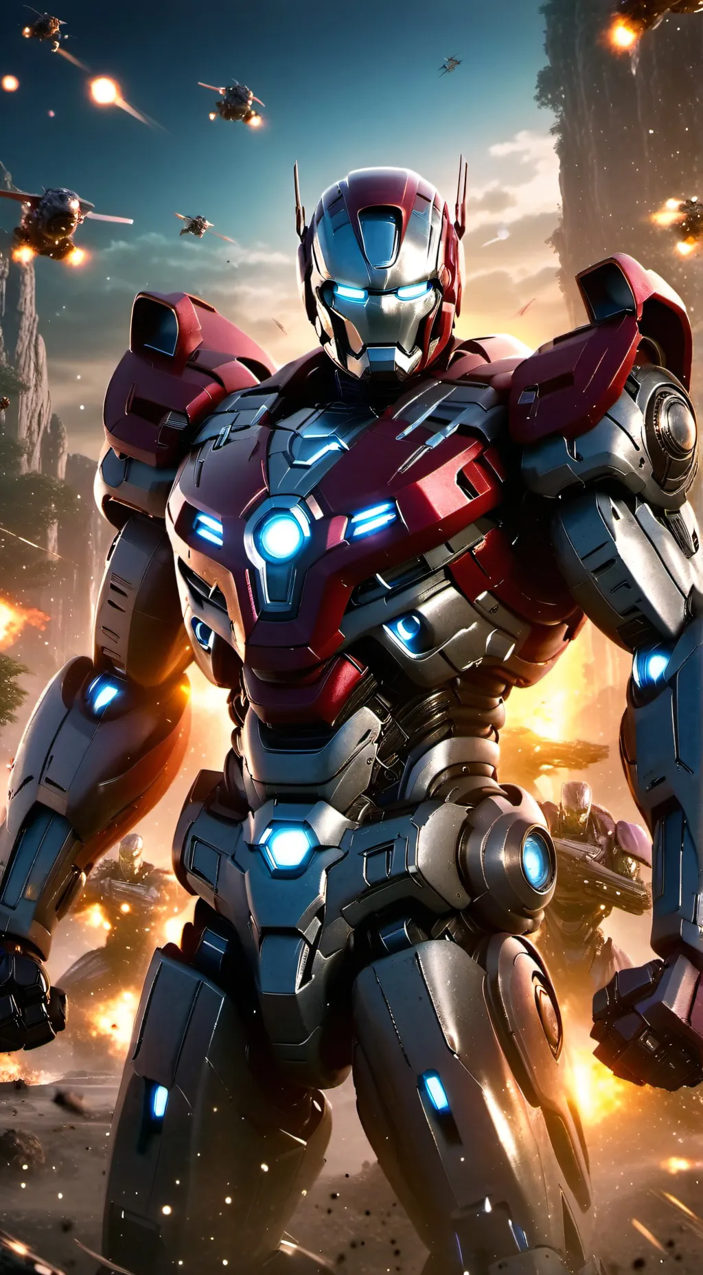 ai character: Avengers×Autobots background