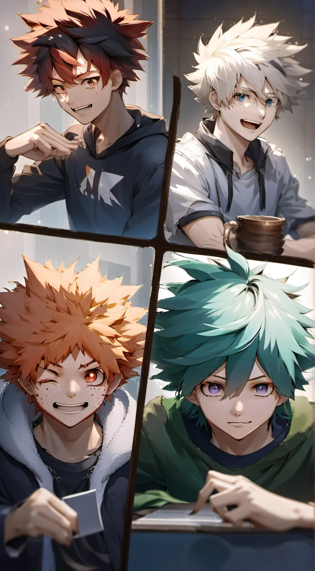 ai character: Mha sleepover!! background