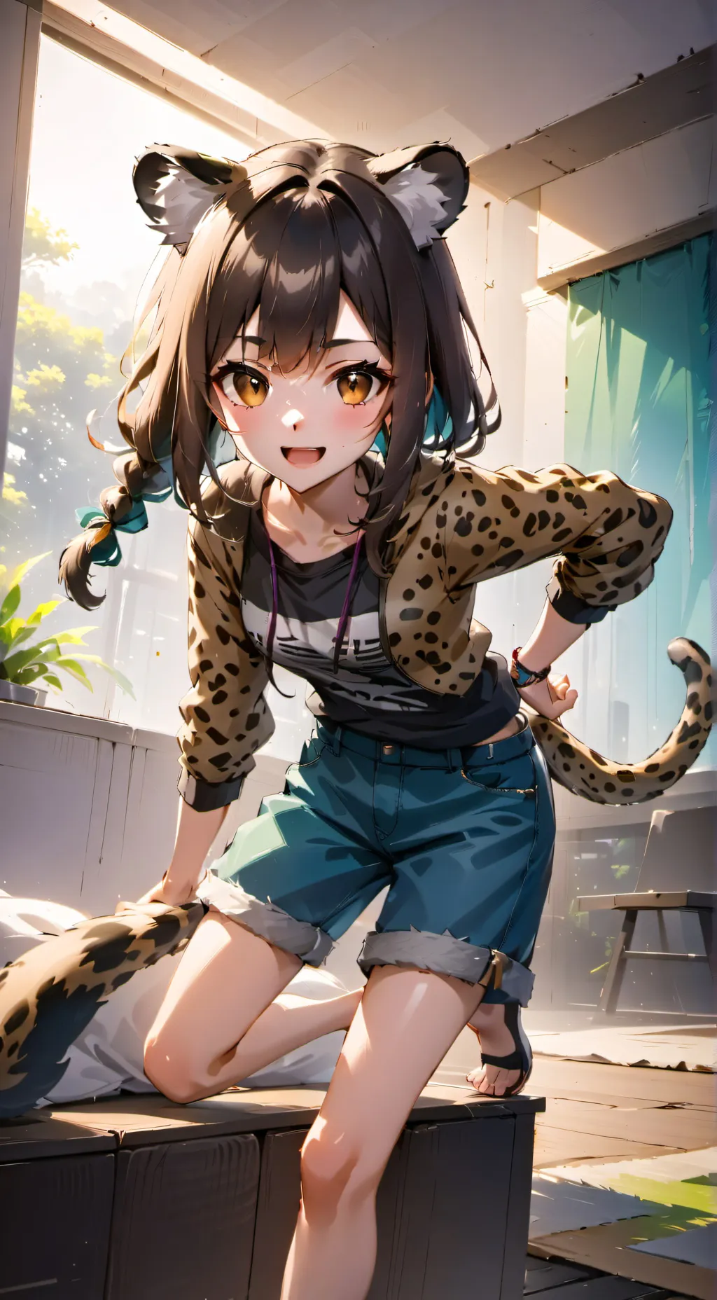 ai character: María la Leopardoide background