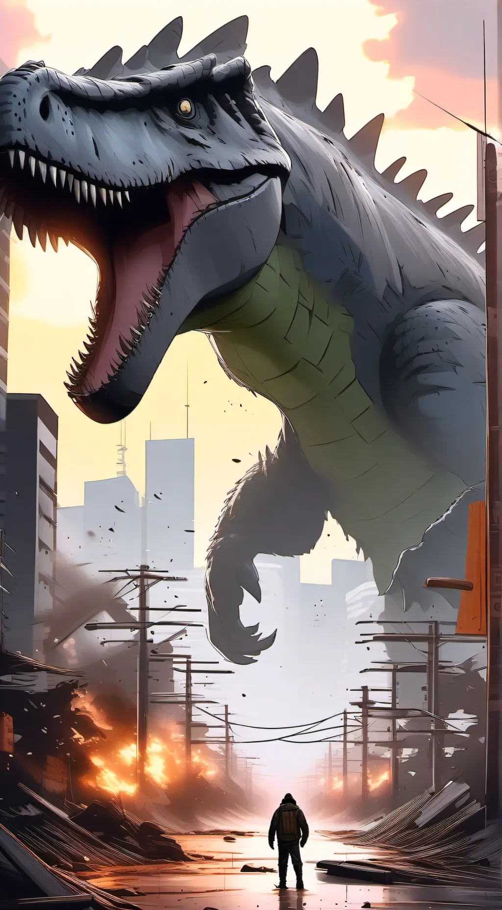 ai character: Dinosaur  background