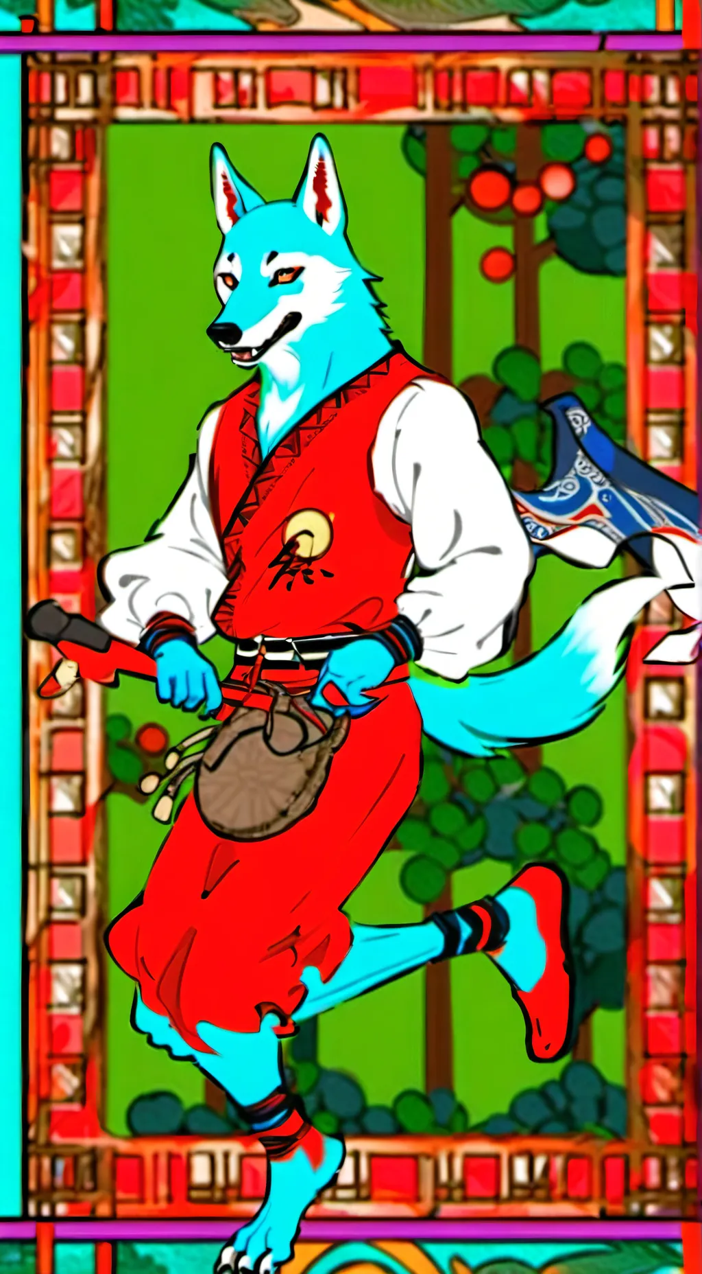 ai character: mundo torajo wolf background