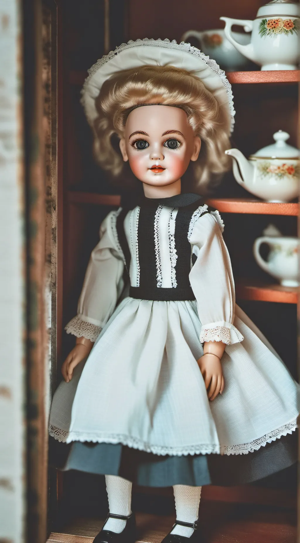 ai character: Creepy doll  background