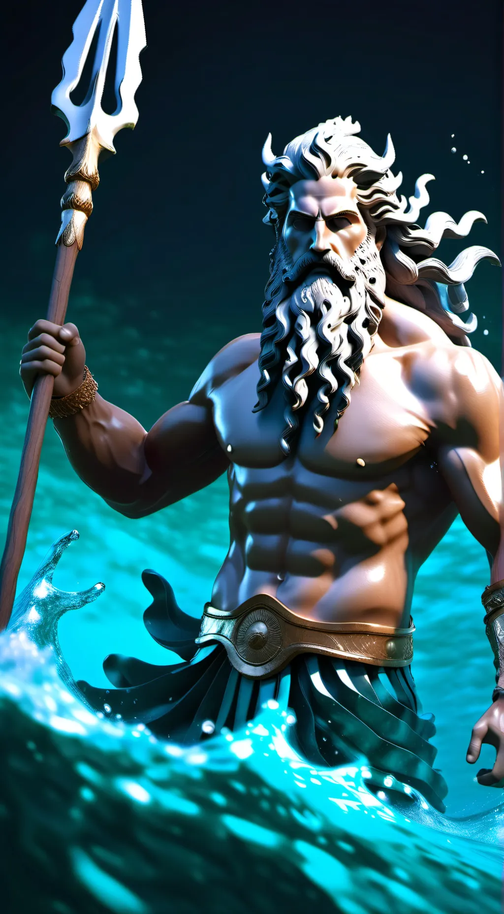 ai character: Poseidon background