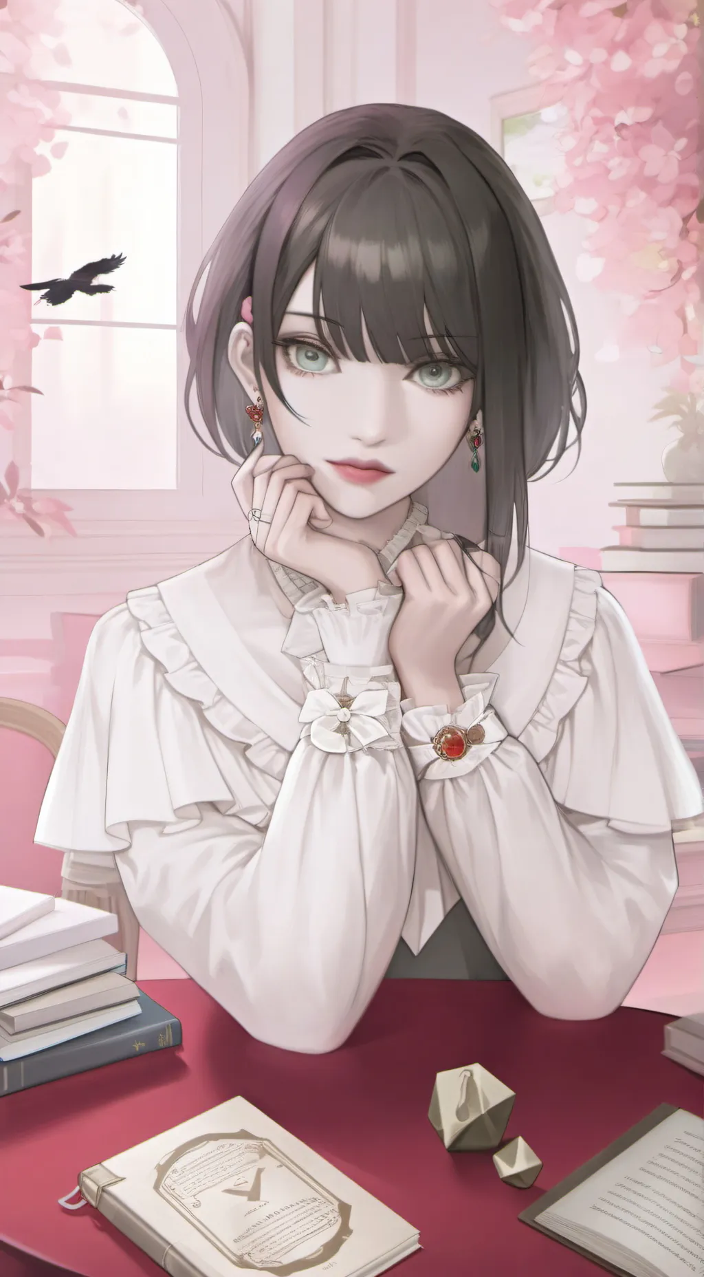 ai character: Raven-Haired Ingen background