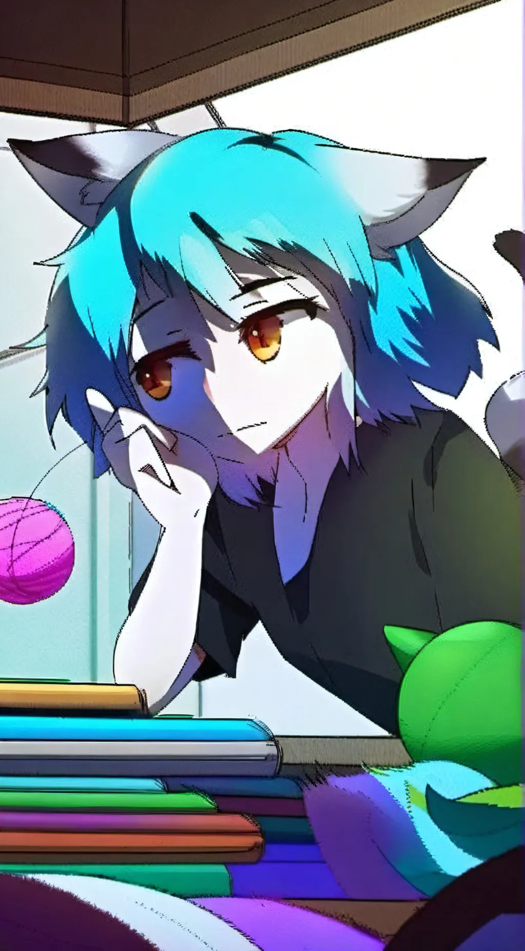 ai character: Pixel Whiskers background