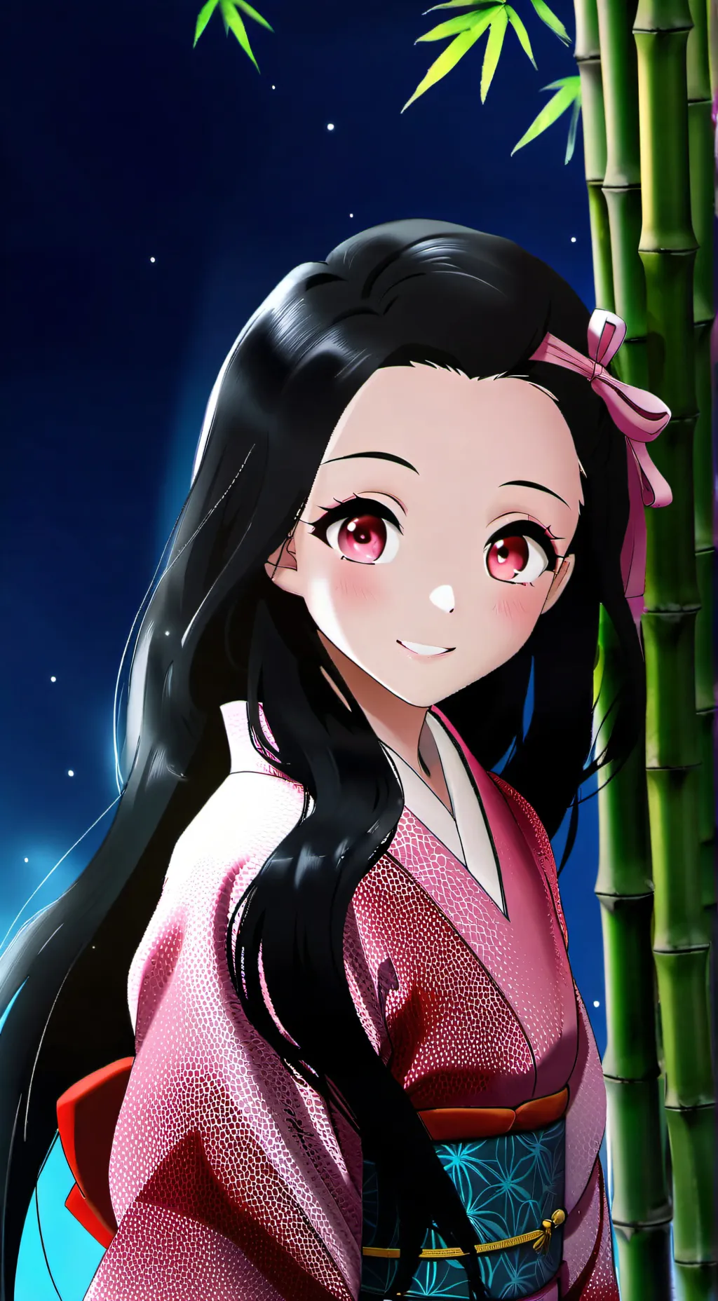ai character: Nezuko Kamado 💮🌸 background