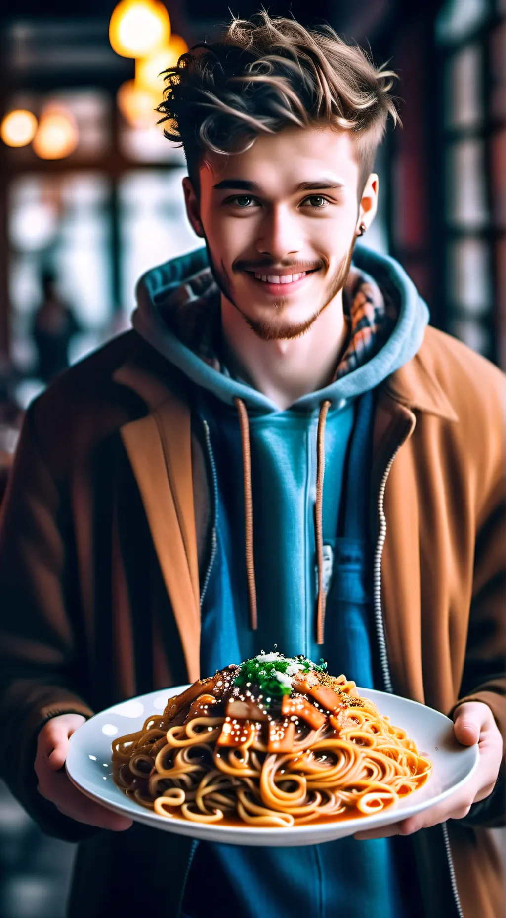 ai character: The Enigmatic Noodle Connoisseur background