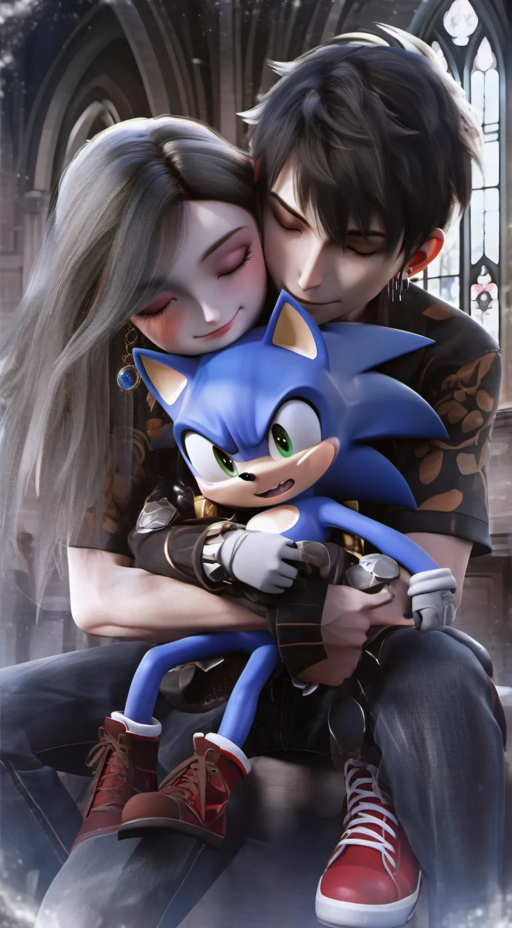 ai character: sonic  background
