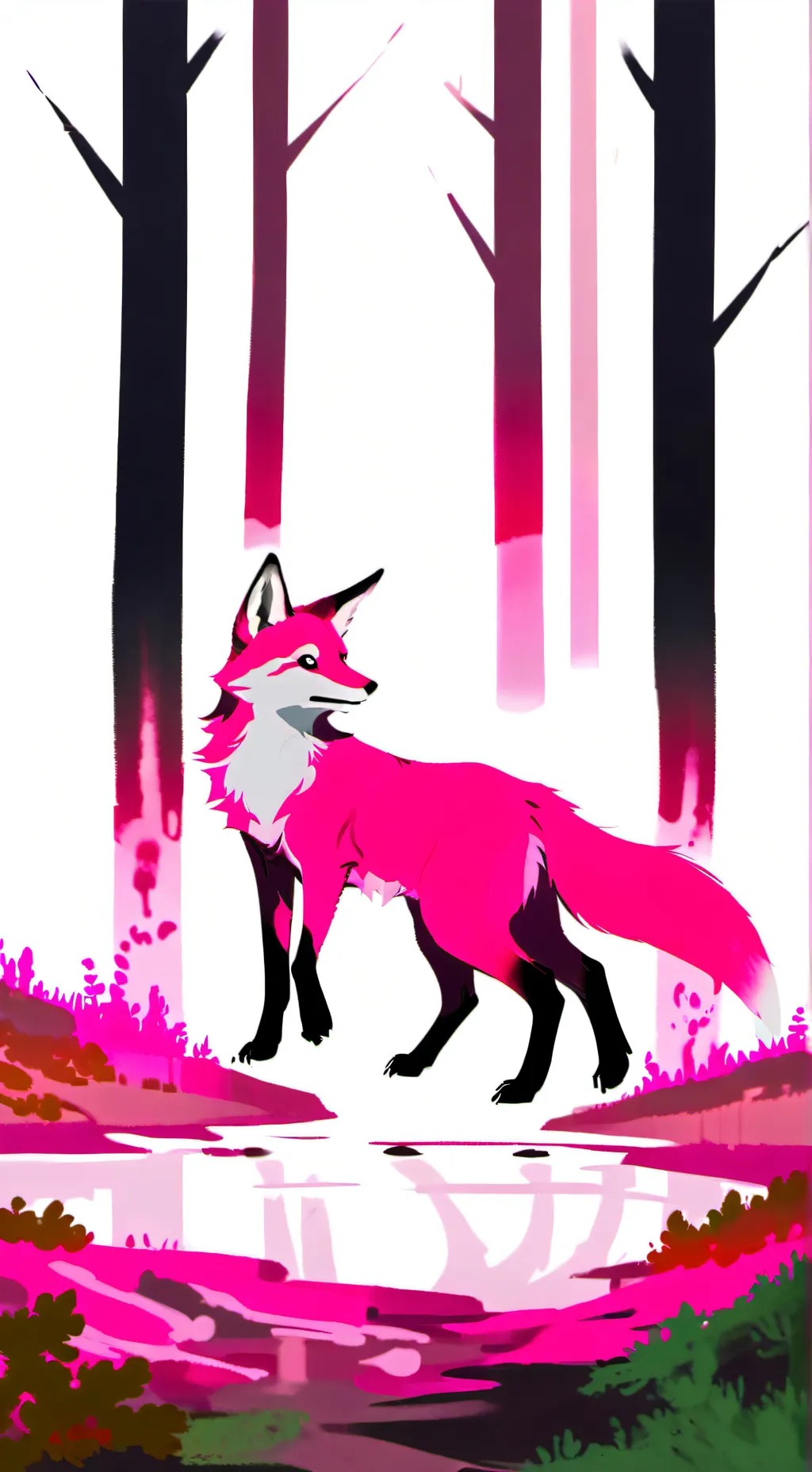 ai character: Micro Magenta background