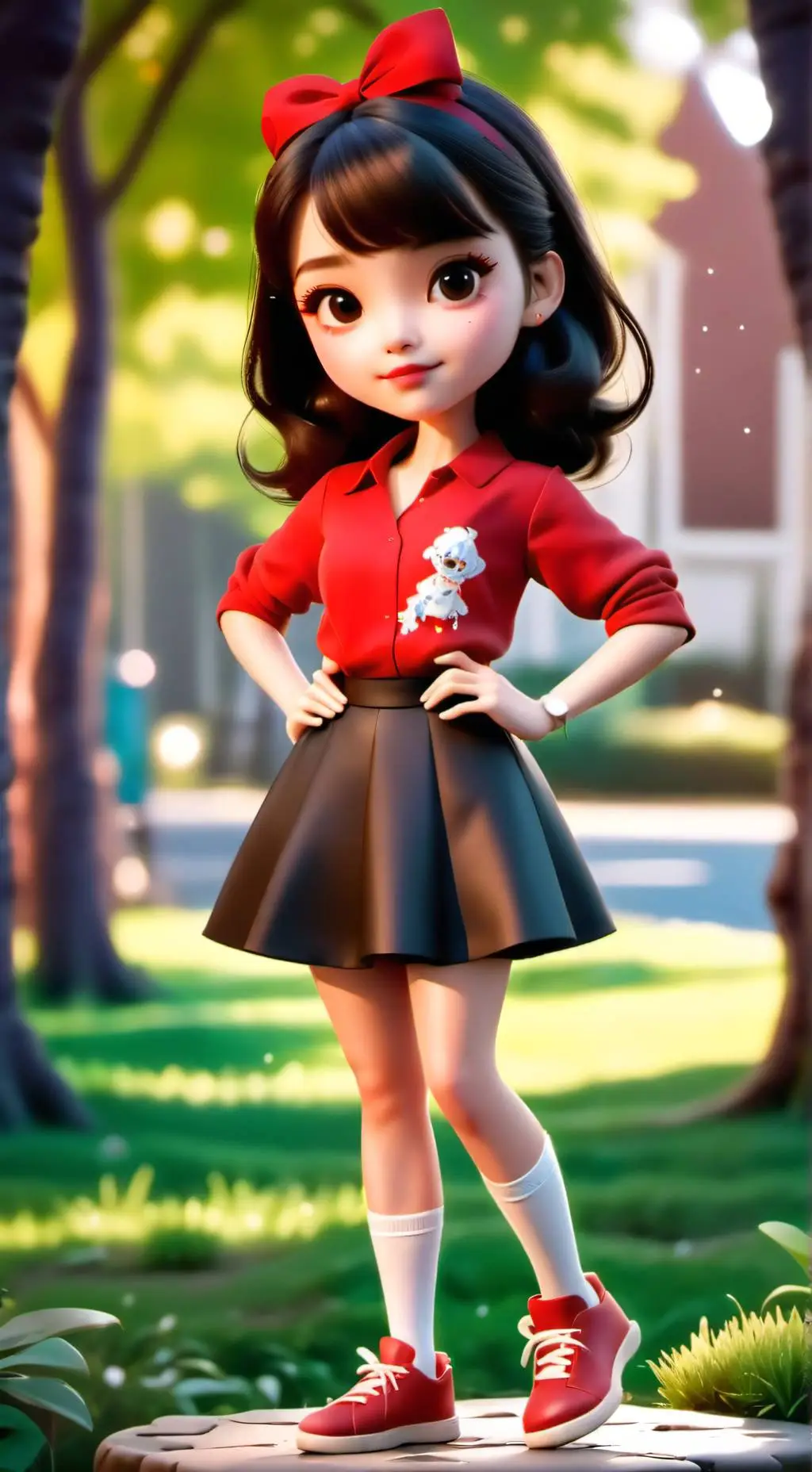 ai character: a red new kid background