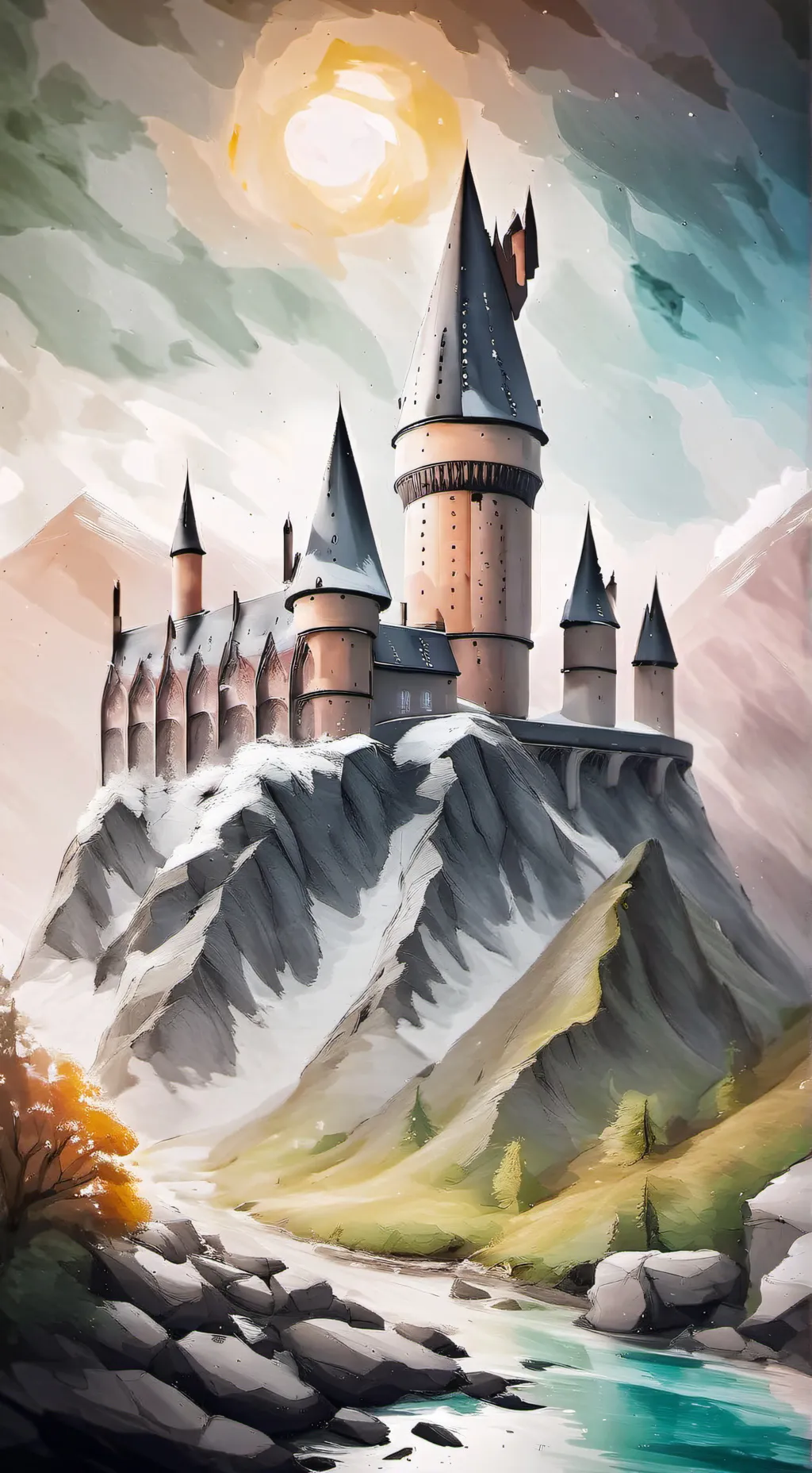 ai character: Hogwarts op background