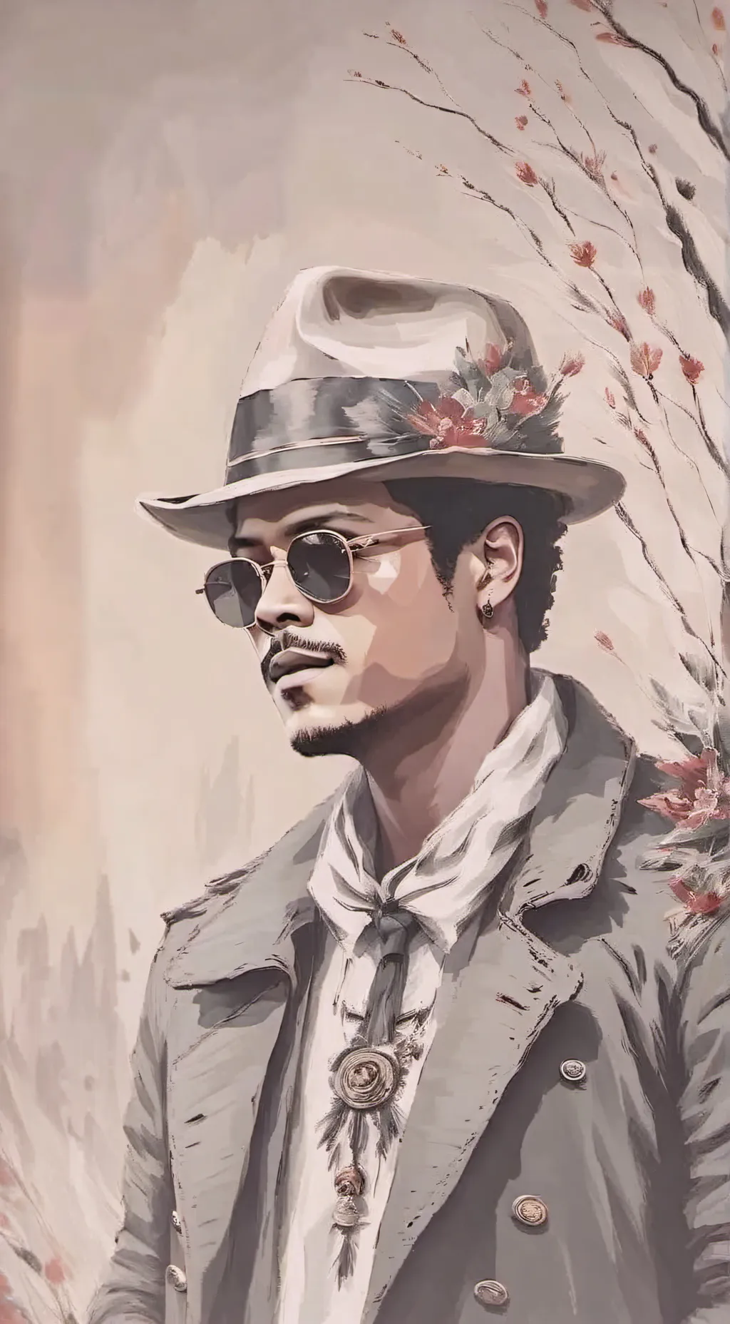 ai character: Bruno Mars  background