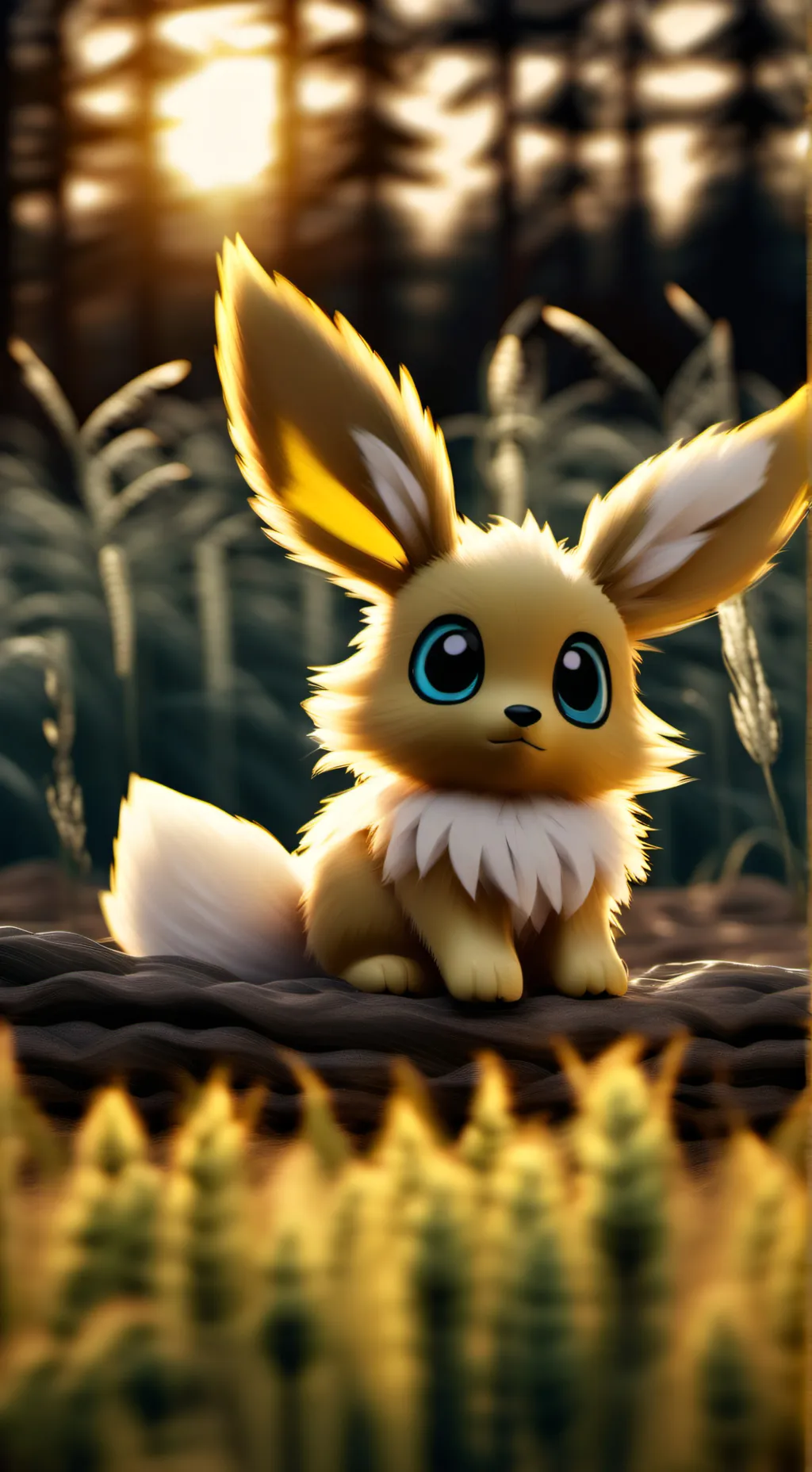 ai character: Eevee suit tg background