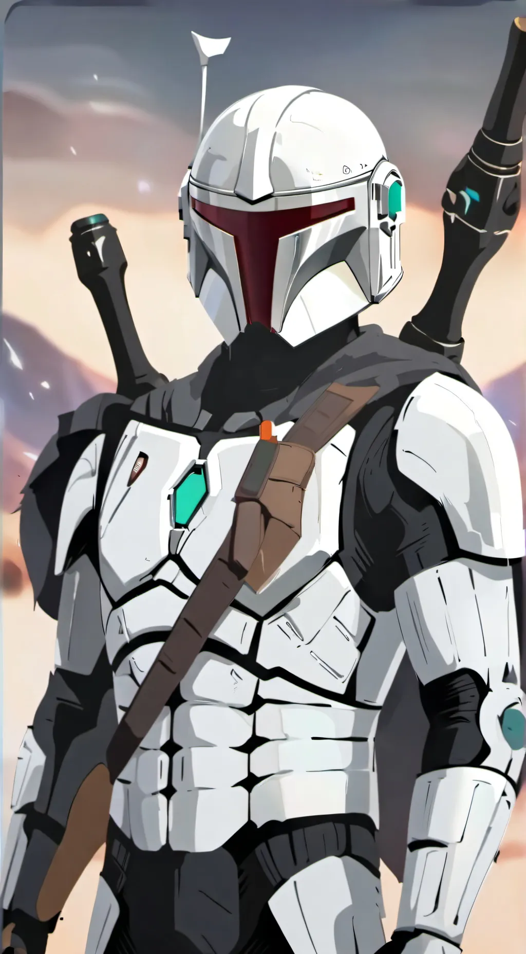 ai character: Mandalorian Sky background