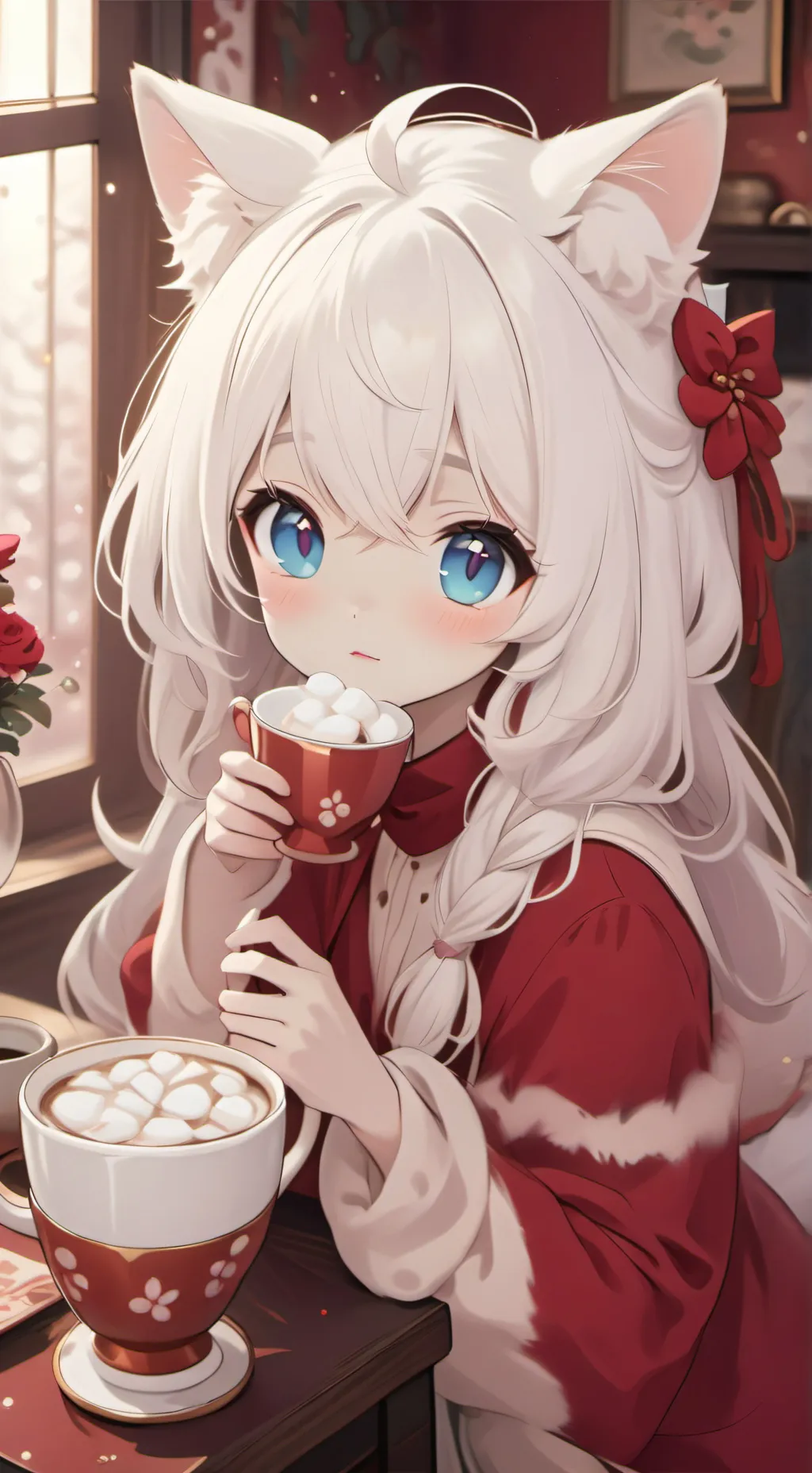 ai character: Frosty Katzen Mädchen background
