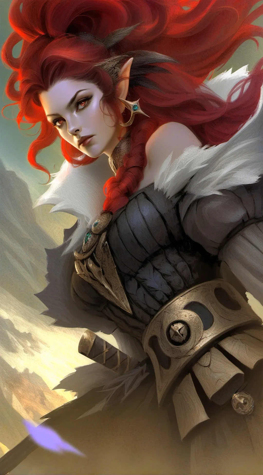 ai character: elfe guerrière background