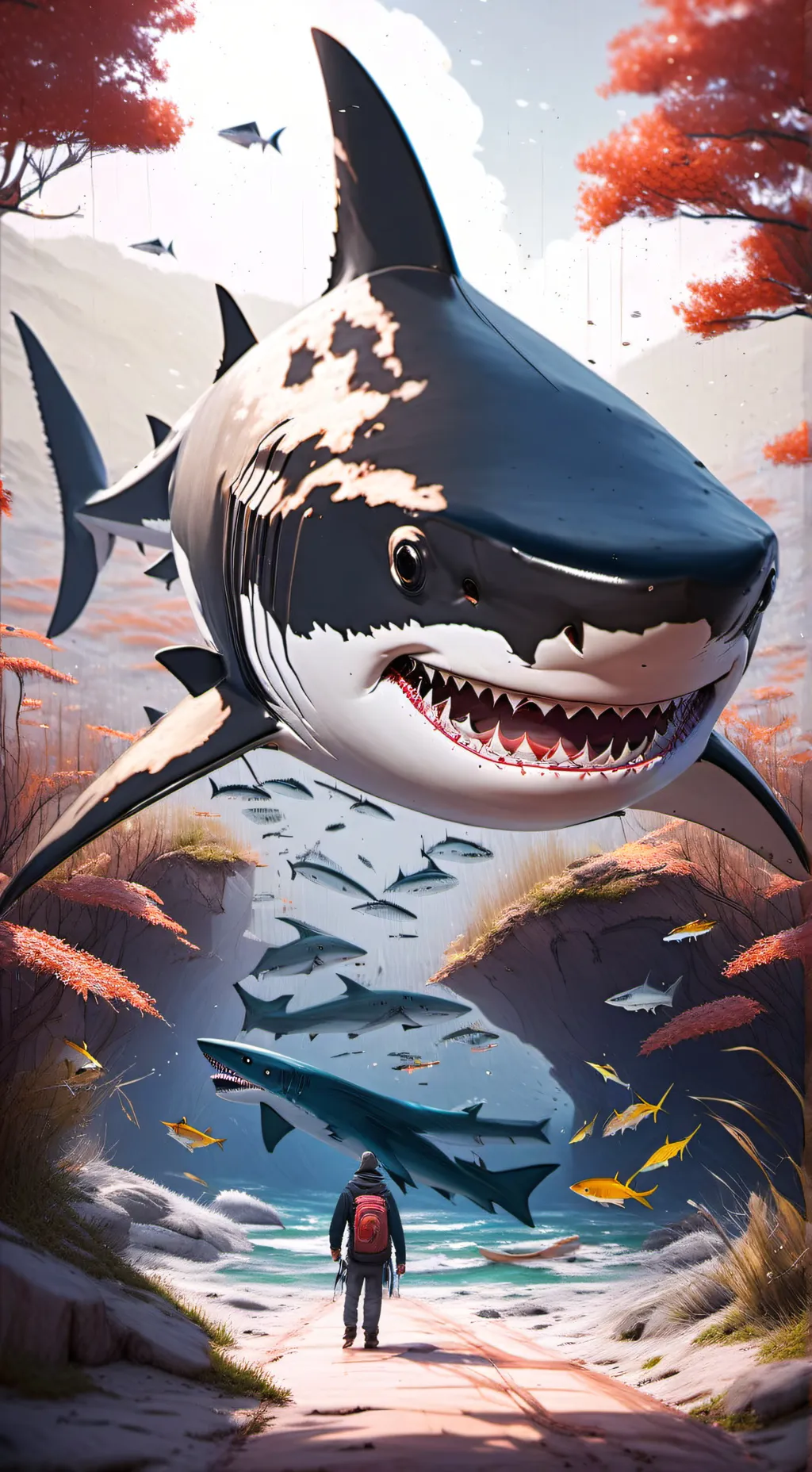 ai character: shark background