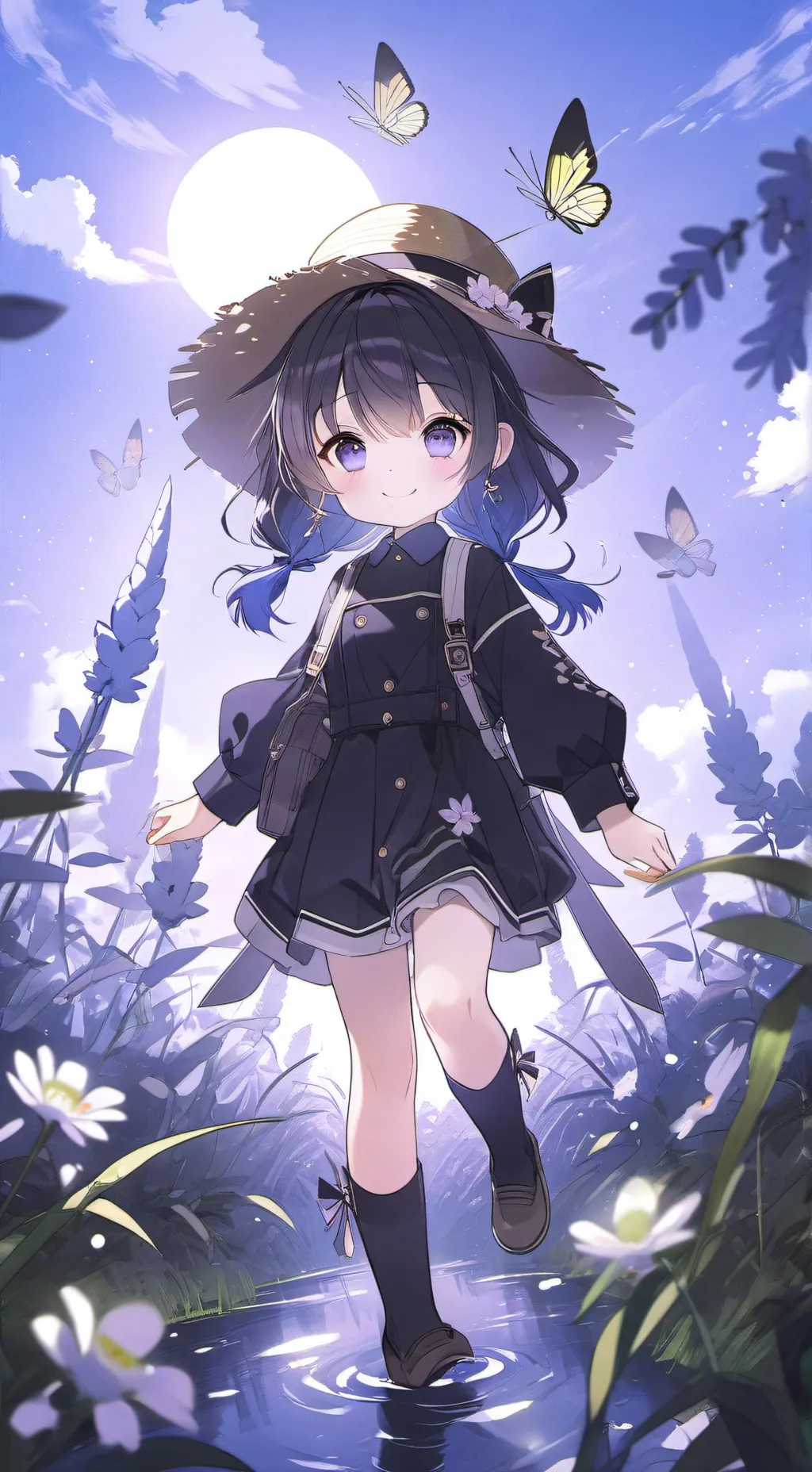 ai character: Lilac background