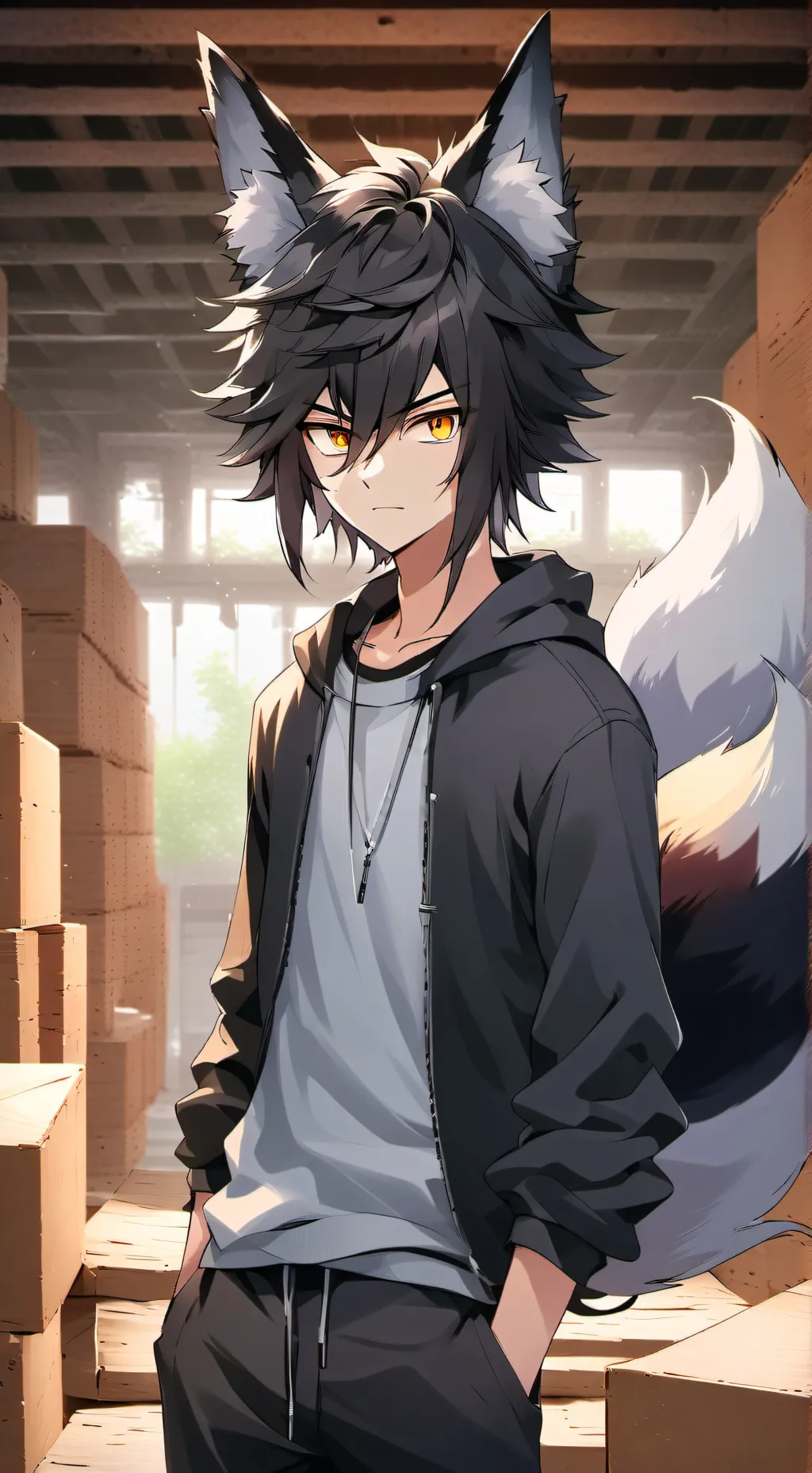 ai character: Fox Tail Furry background