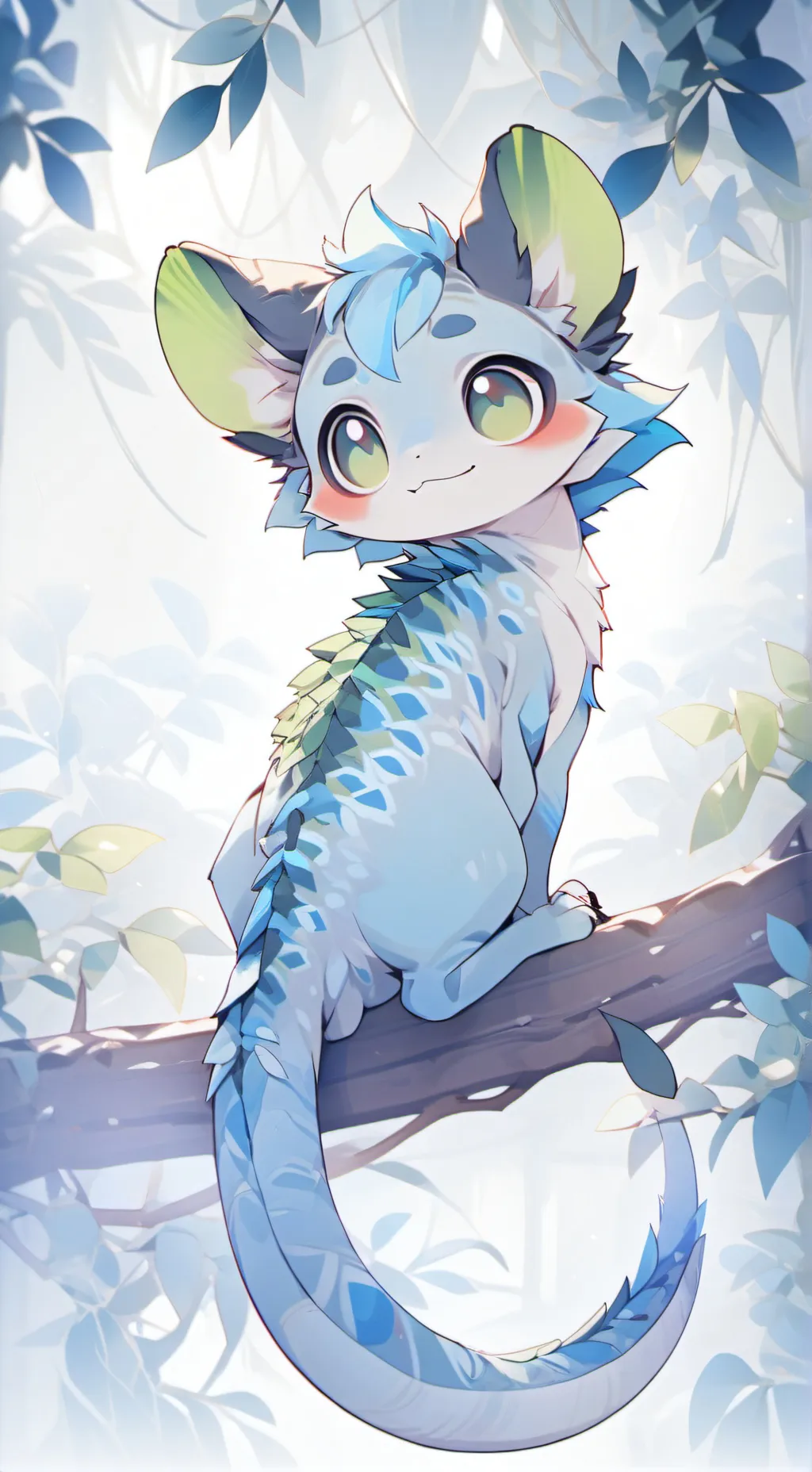 ai character: Chameleon Furry background