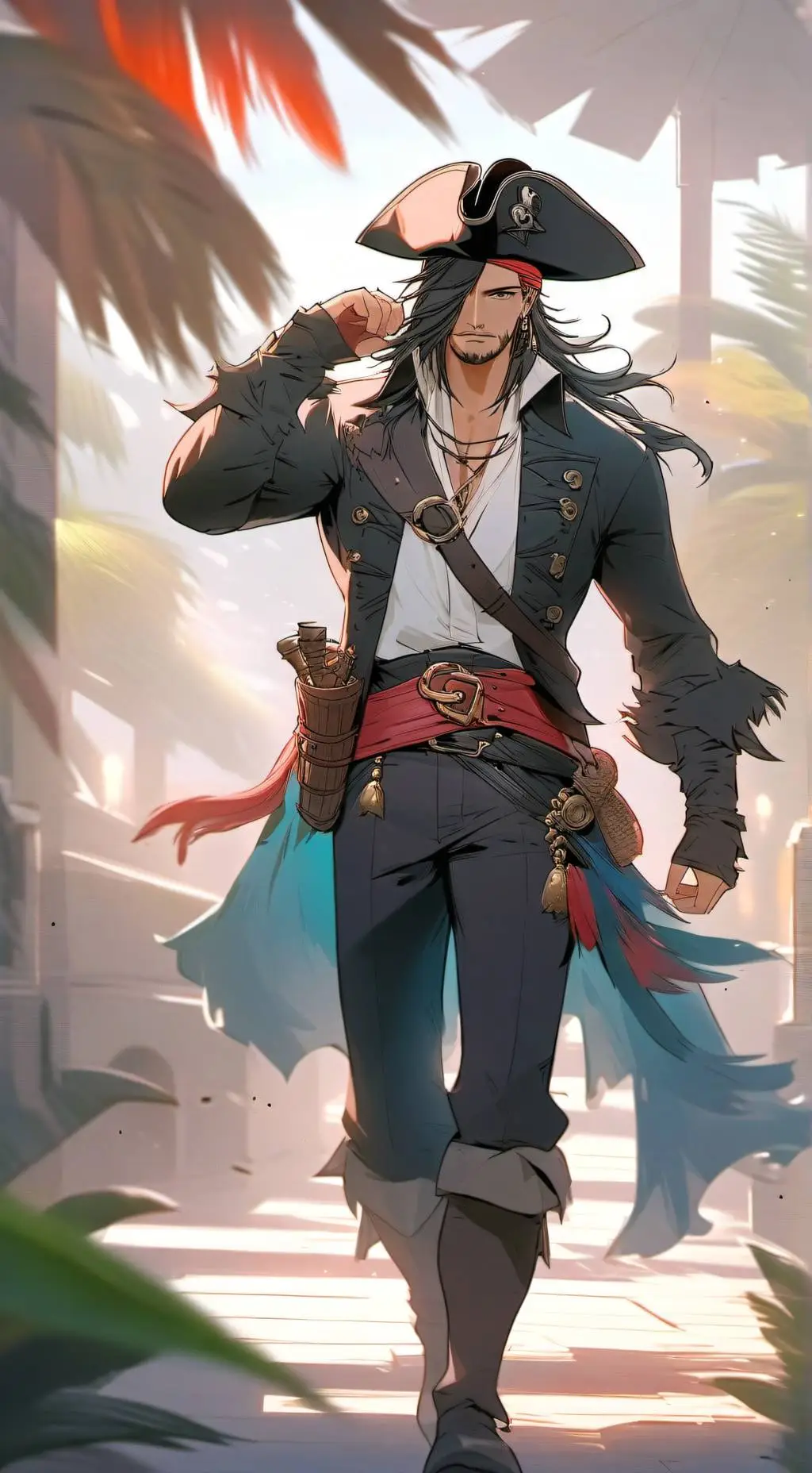 ai character: Jack Sparrow  background