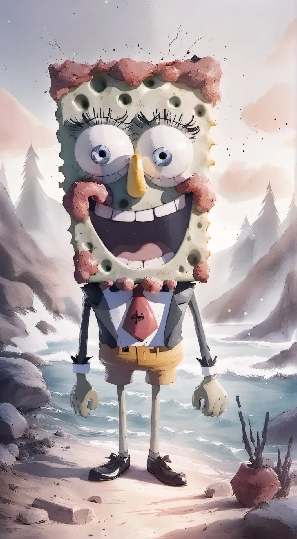 ai character: SpongeBob hijack background