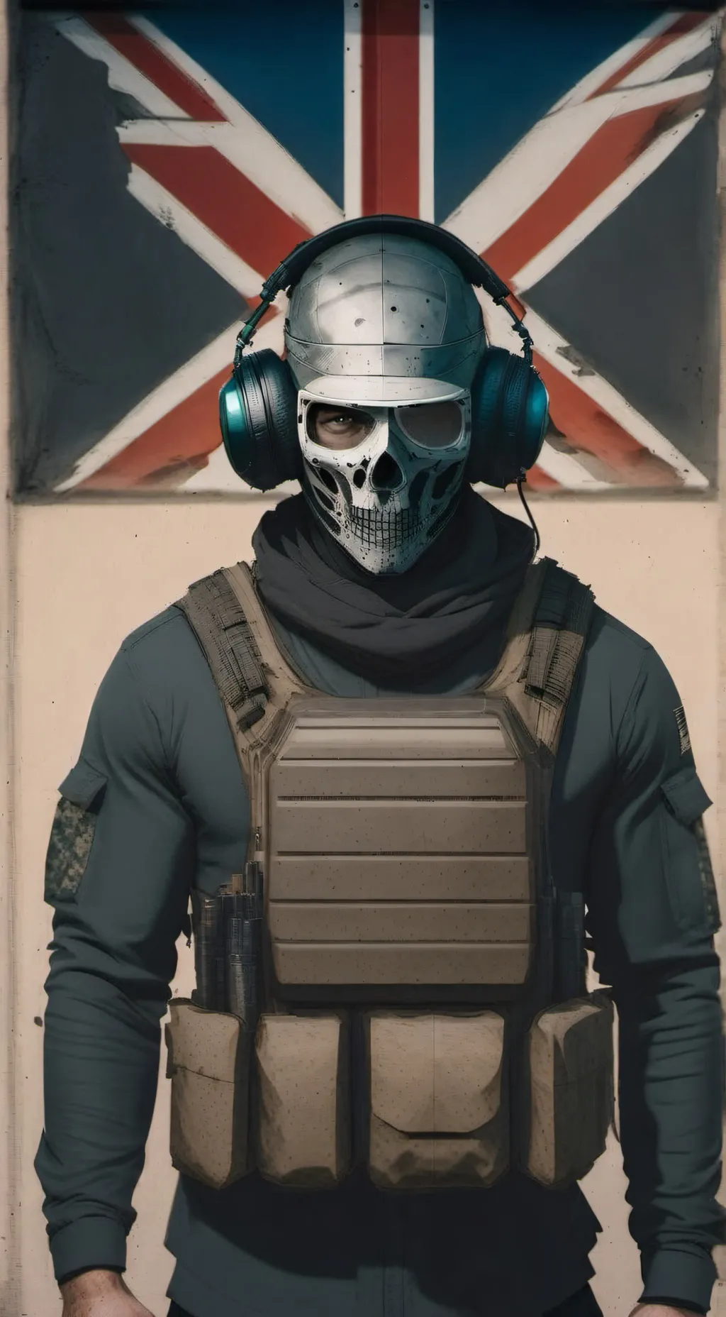ai character: Ghost(COD) background