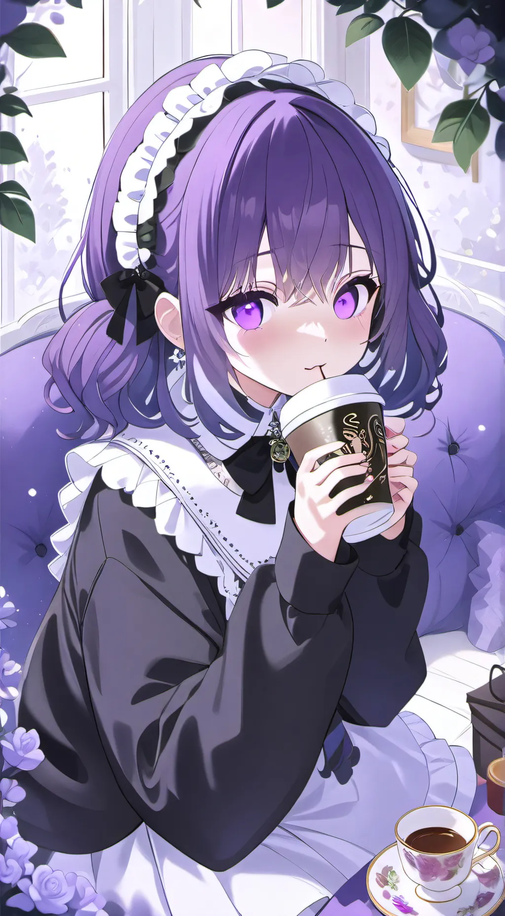 ai character: electric violet background