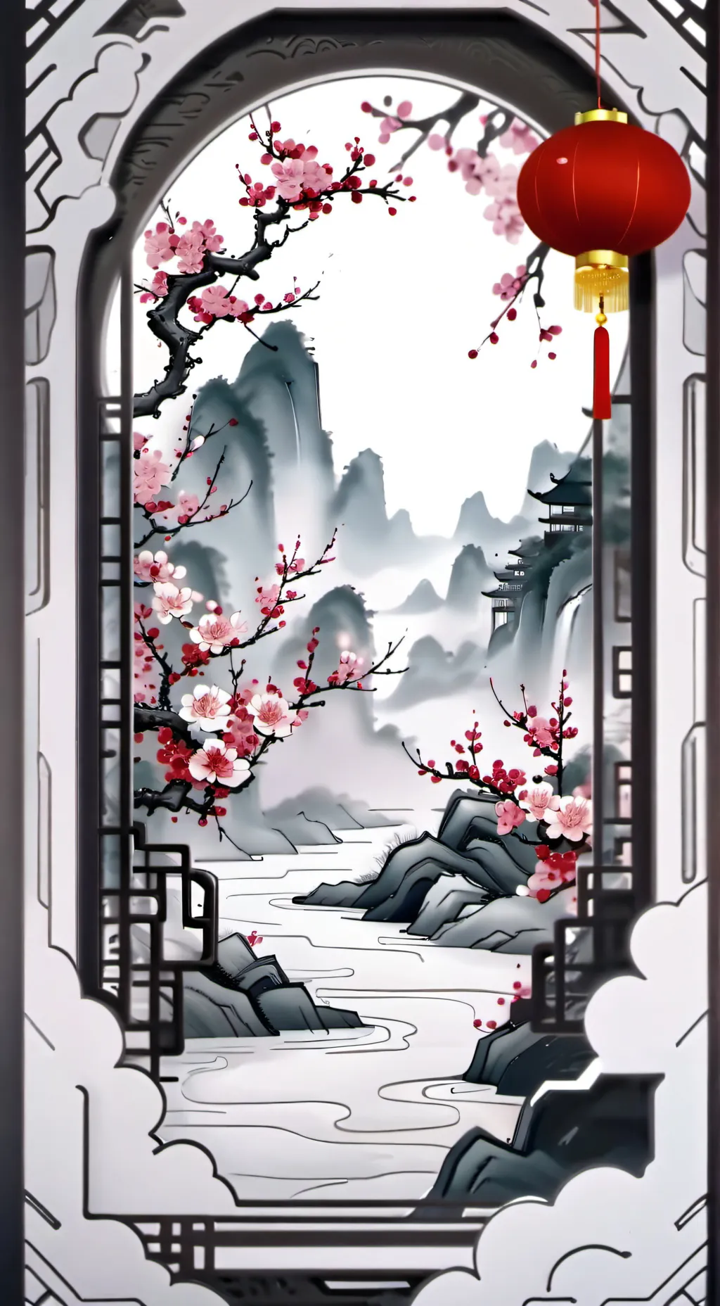 ai character: Chinese New Year.. background