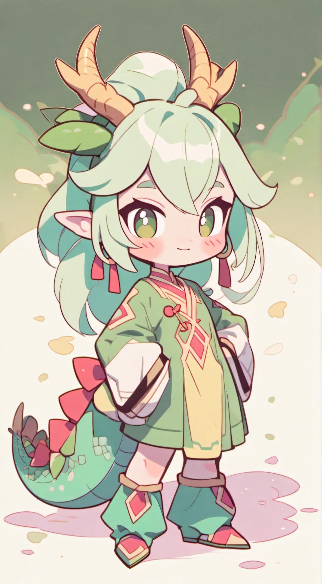 ai character: Chica dragon  background