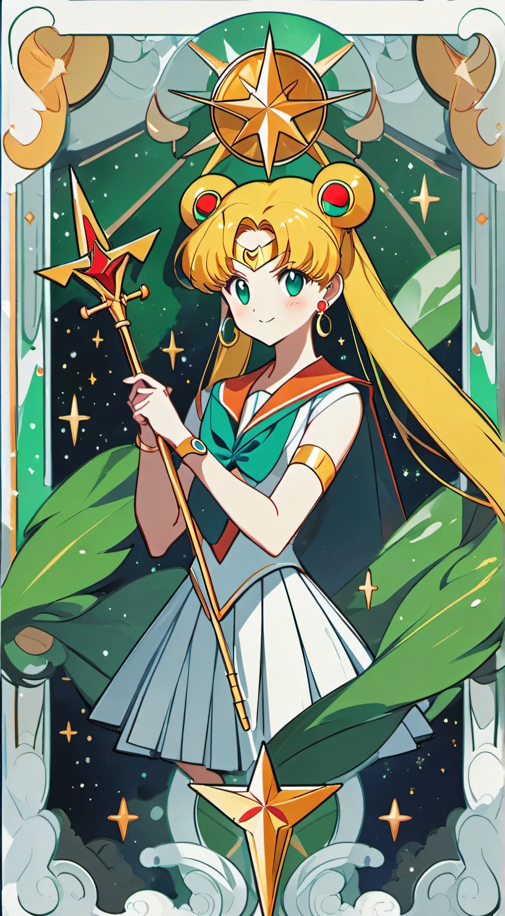 ai character: sailor Moon  background