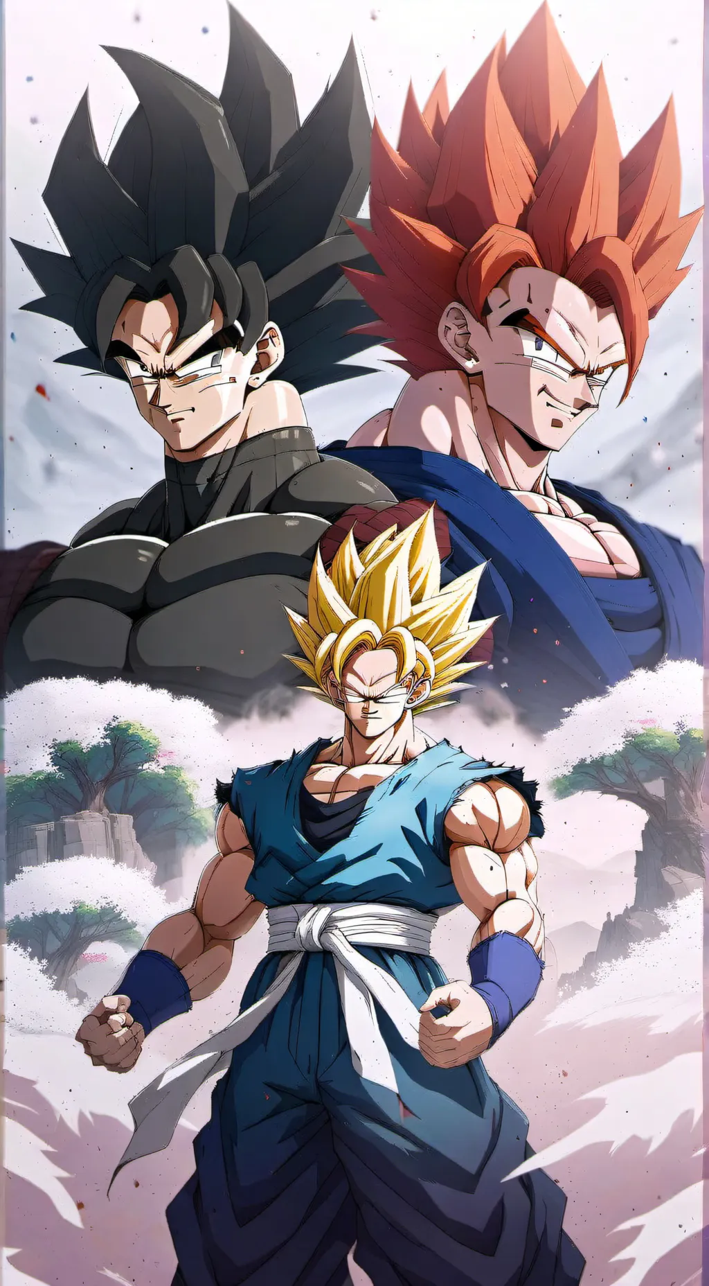 ai character: GOGETA AND VEGITO background