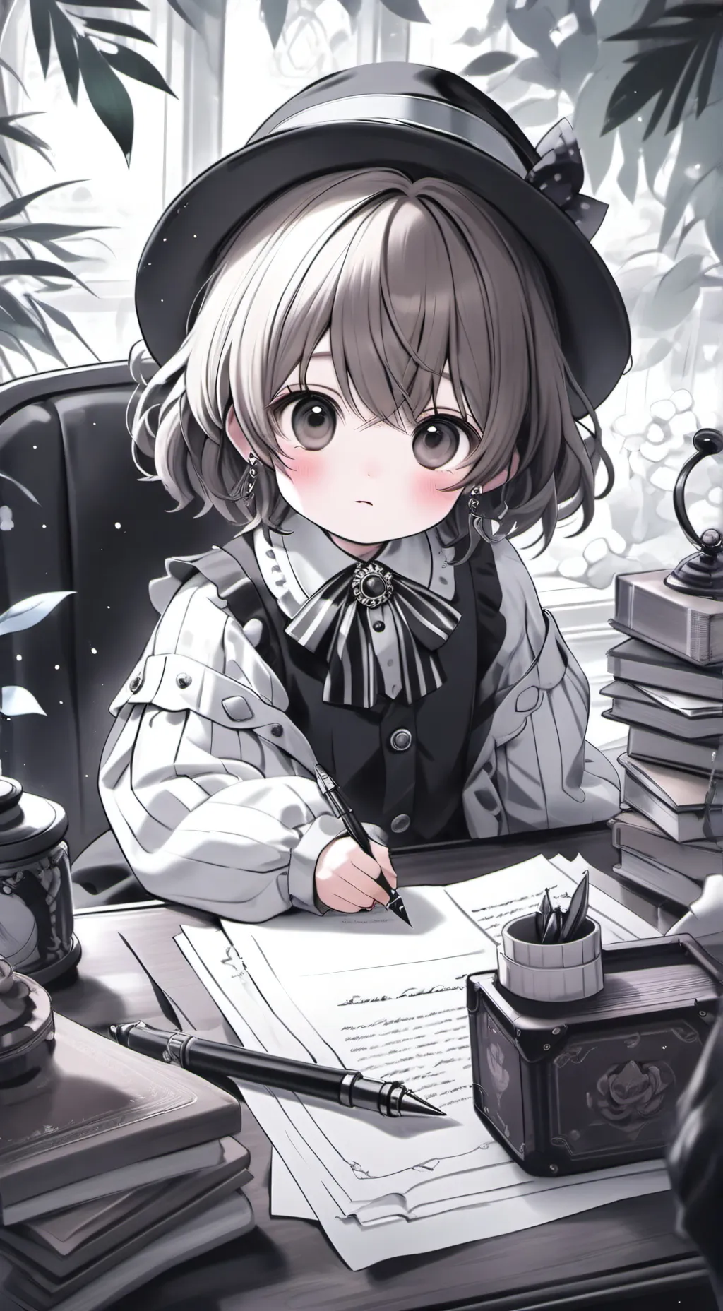 ai character: HH drawing background